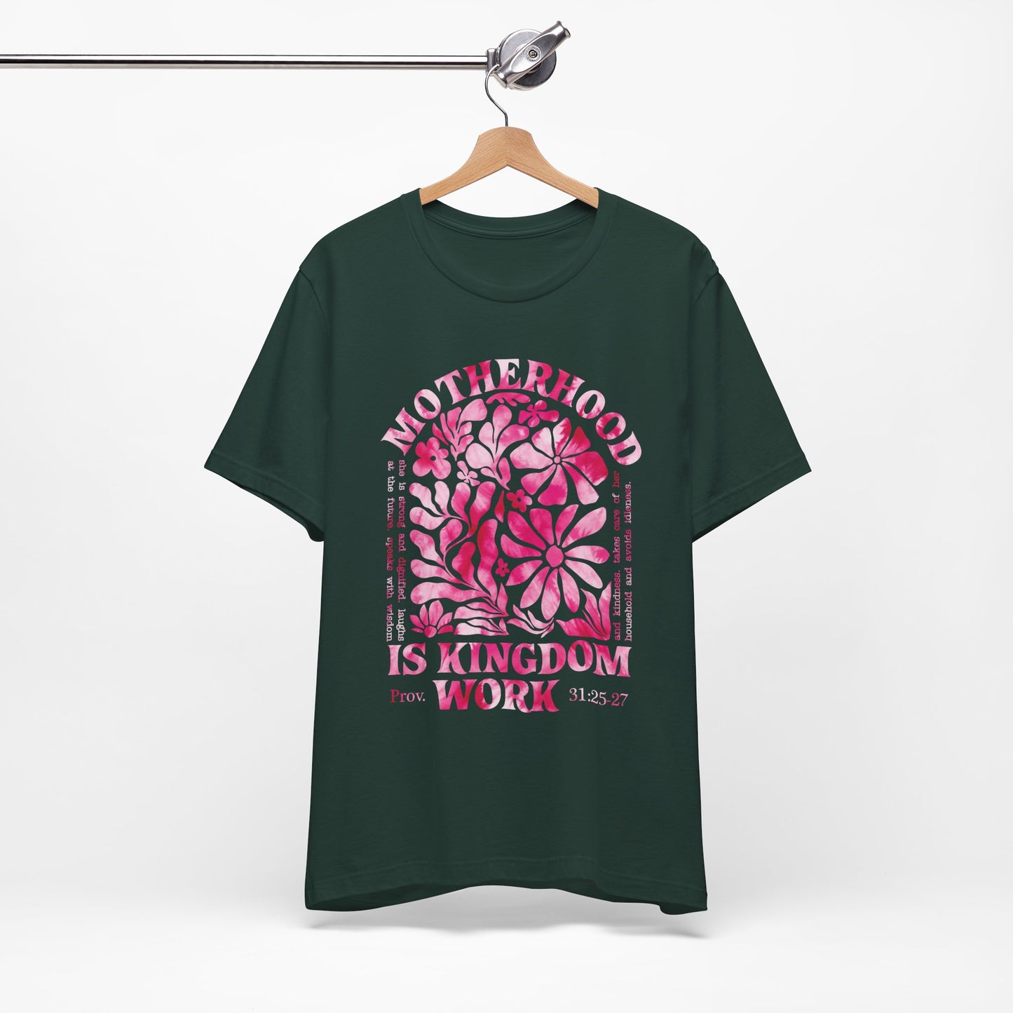 Motherhood Is Kingdom Work Christian Mom Pink Tie Dye Style