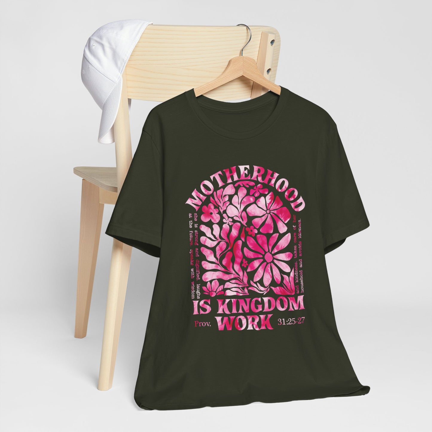 Motherhood Is Kingdom Work Christian Mom Pink Tie Dye Style