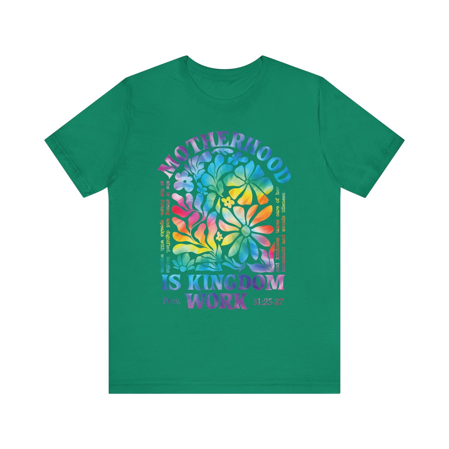 Motherhood Is Kingdom Work Christian Mom Pink Tie Dye Style