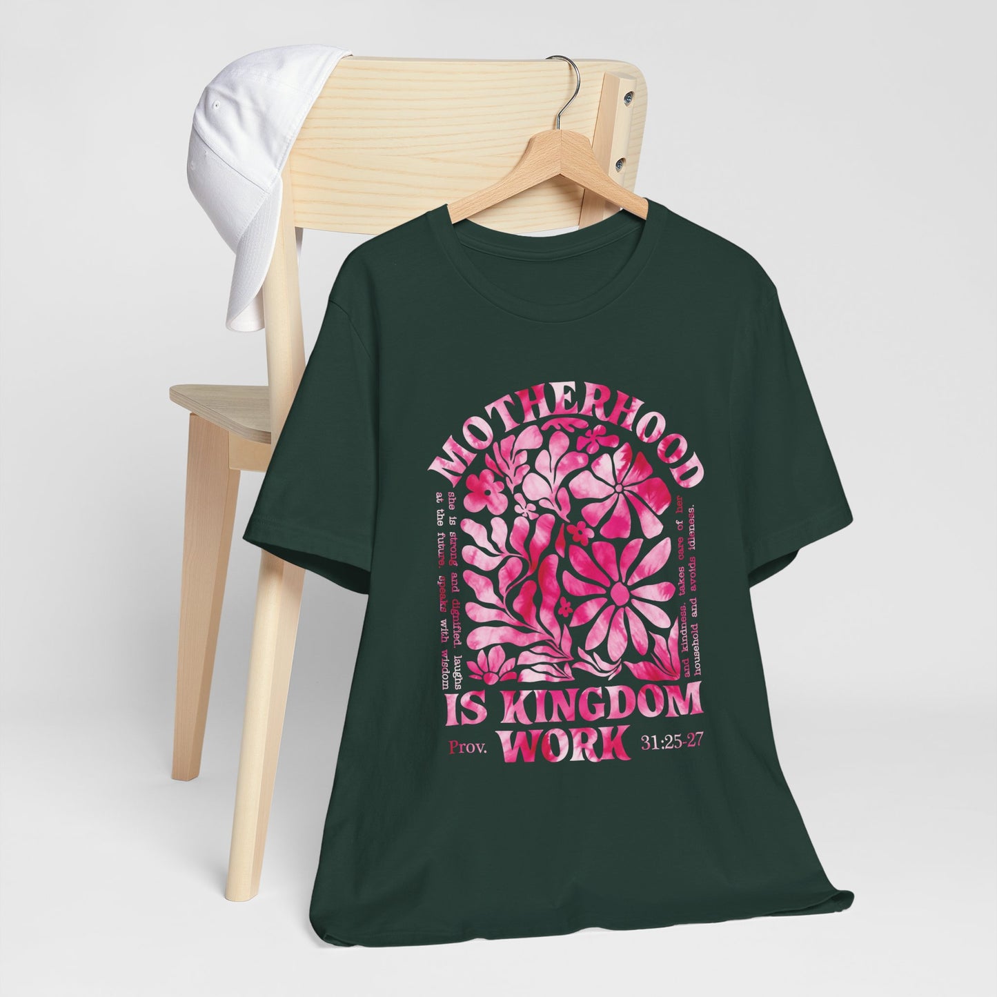 Motherhood Is Kingdom Work Christian Mom Pink Tie Dye Style