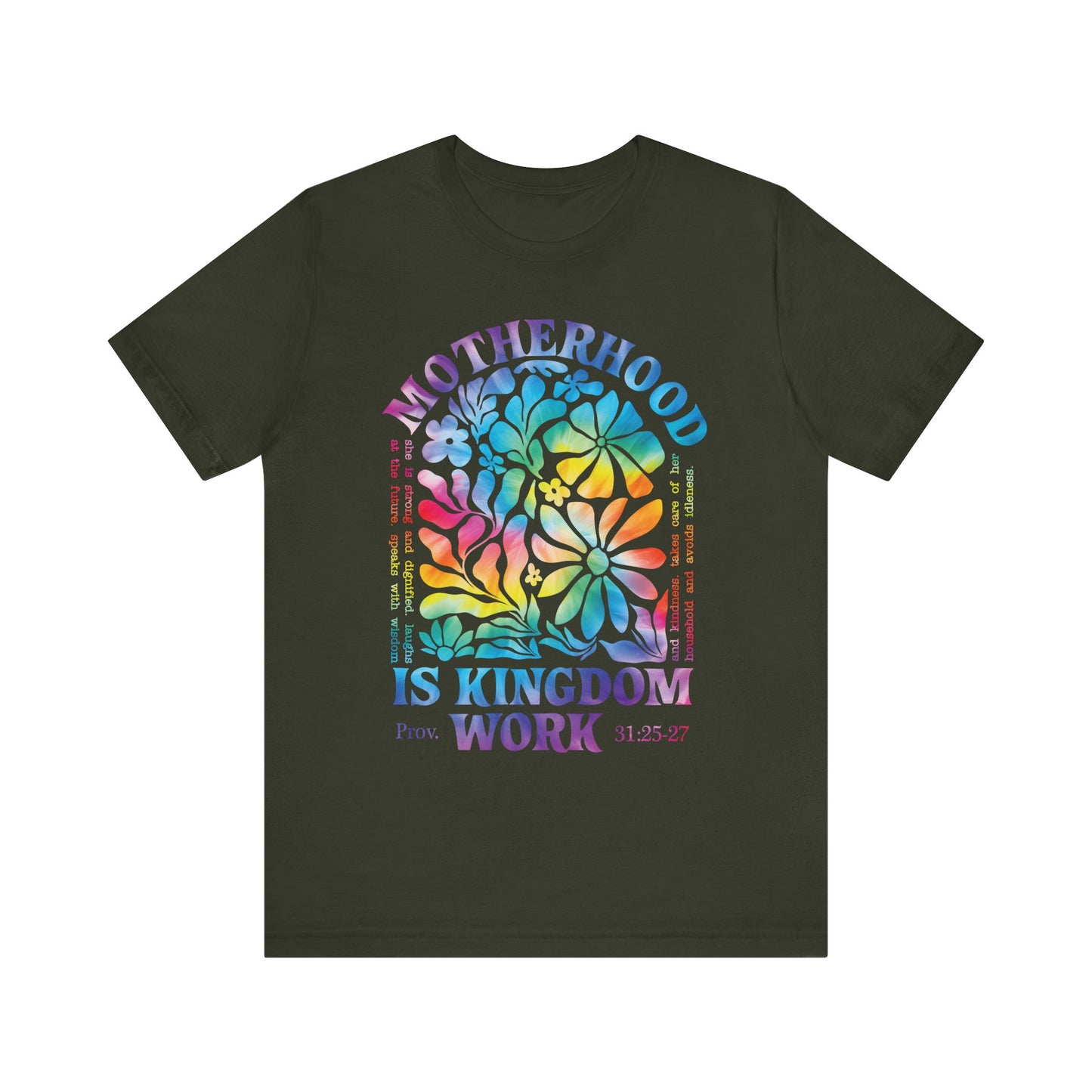 Motherhood Is Kingdom Work Christian Mom Pink Tie Dye Style