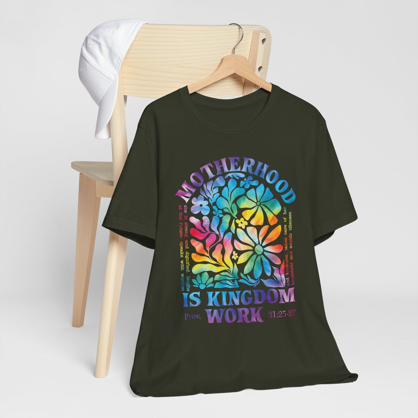 Motherhood Is Kingdom Work Christian Mom Pink Tie Dye Style