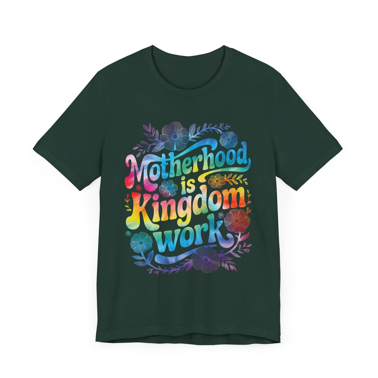 Motherhood Is Kingdom Work Christian Mom Pink Tie Dye Style