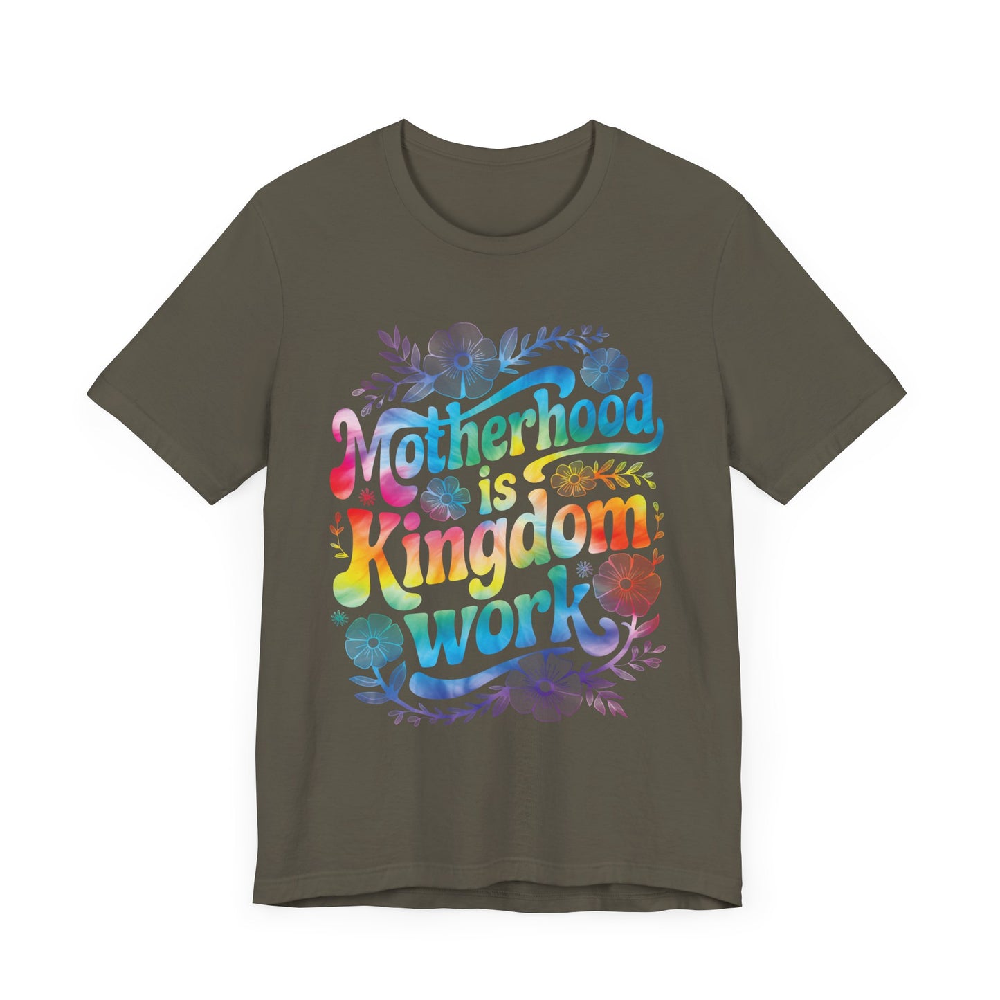 Motherhood Is Kingdom Work Christian Mom Pink Tie Dye Style