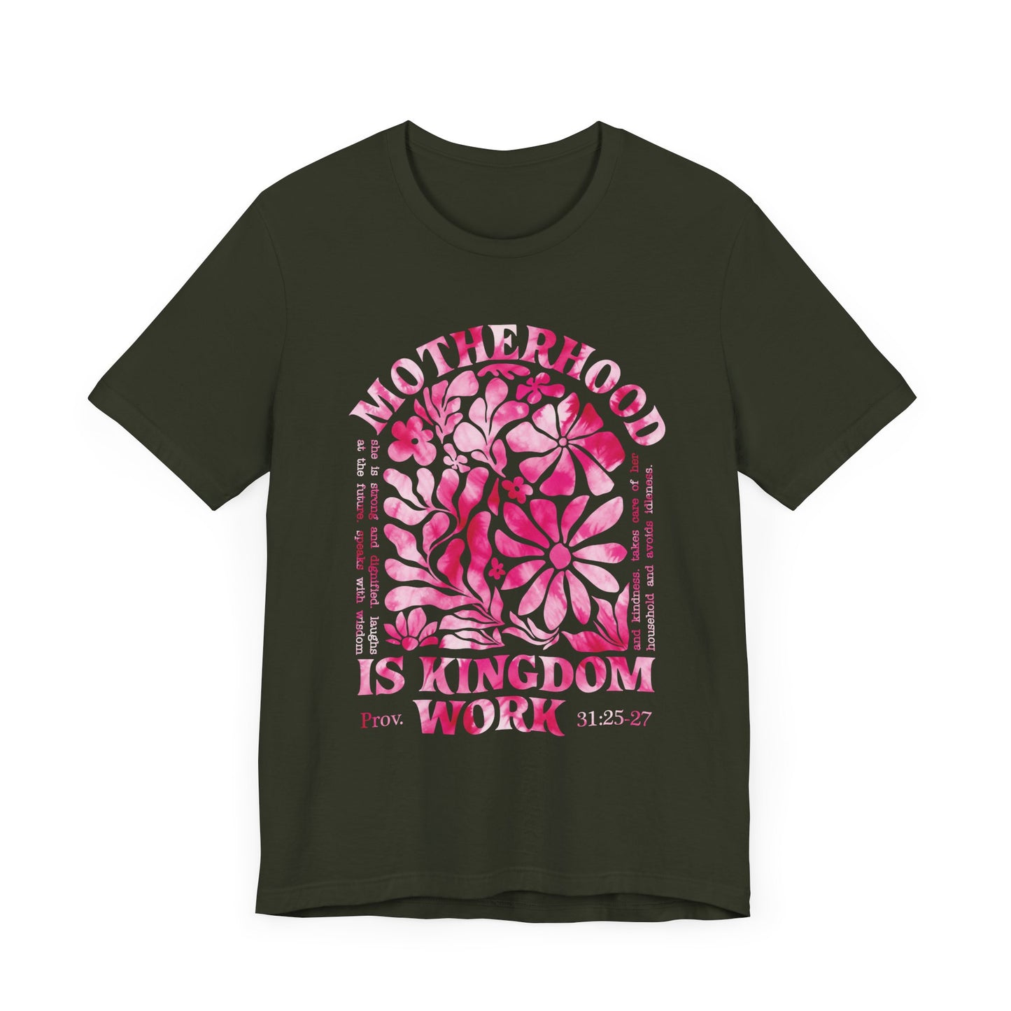 Motherhood Is Kingdom Work Christian Mom Pink Tie Dye Style