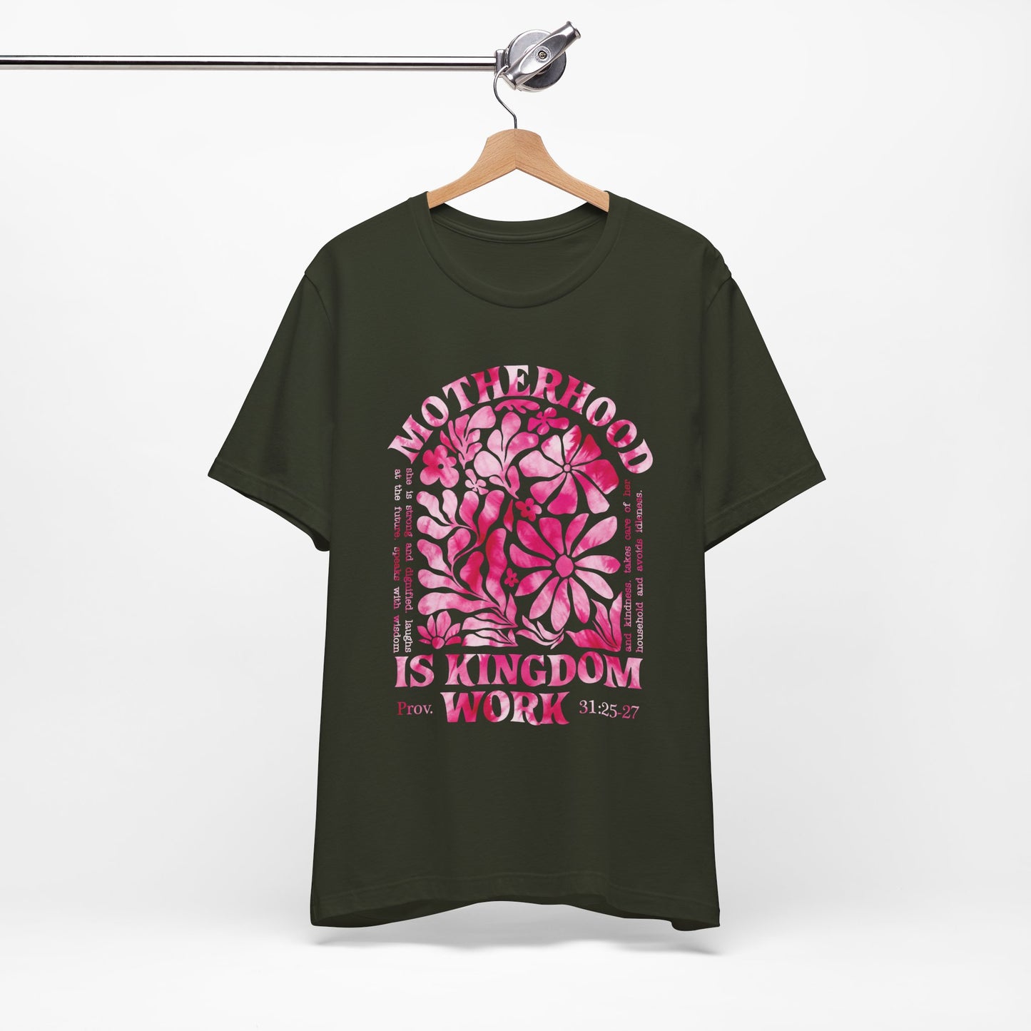 Motherhood Is Kingdom Work Christian Mom Pink Tie Dye Style
