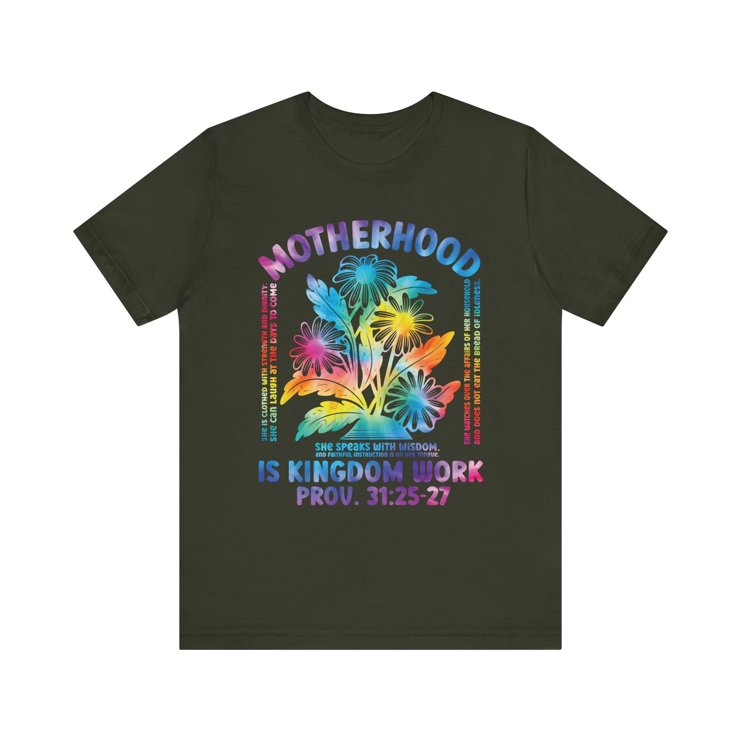 Motherhood Is Kingdom Work Christian Mom Tie Dye Style