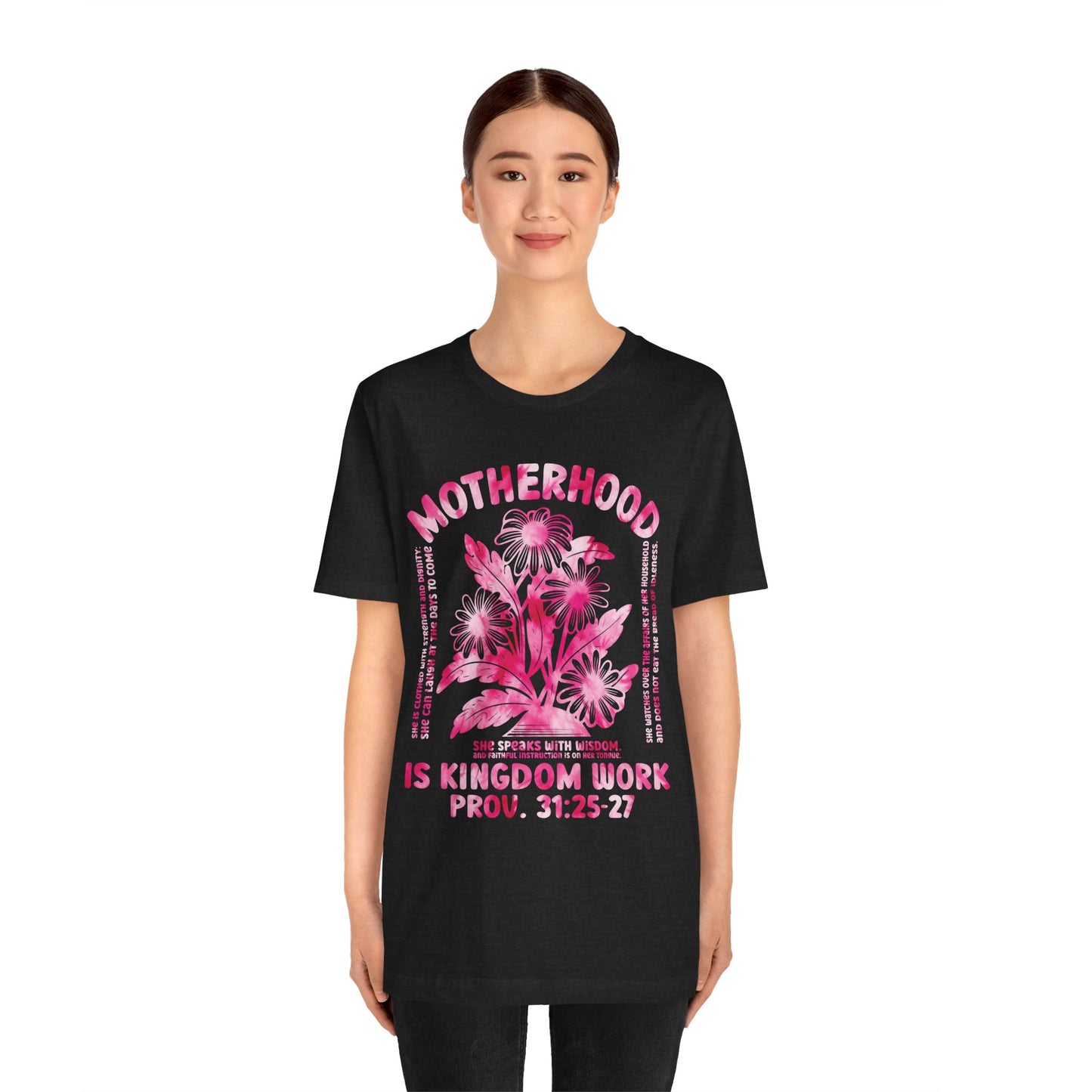 Motherhood Is Kingdom Work Christian Mom Pink Tie Dye Style