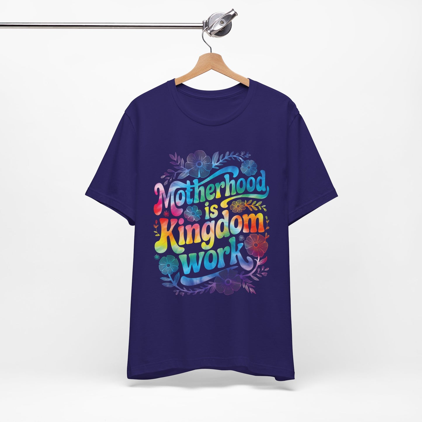 Motherhood Is Kingdom Work Christian Mom Pink Tie Dye Style