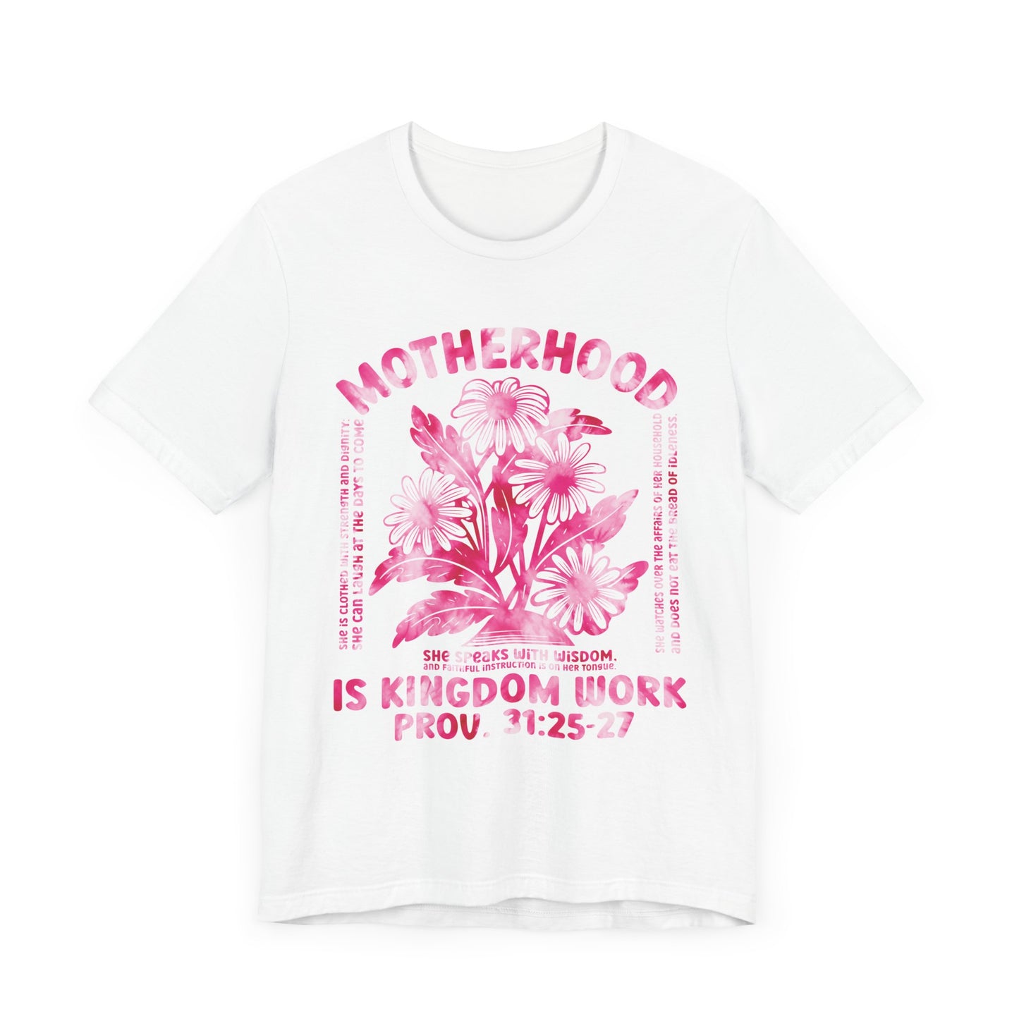 Motherhood Is Kingdom Work Christian Mom Pink Tie Dye Style