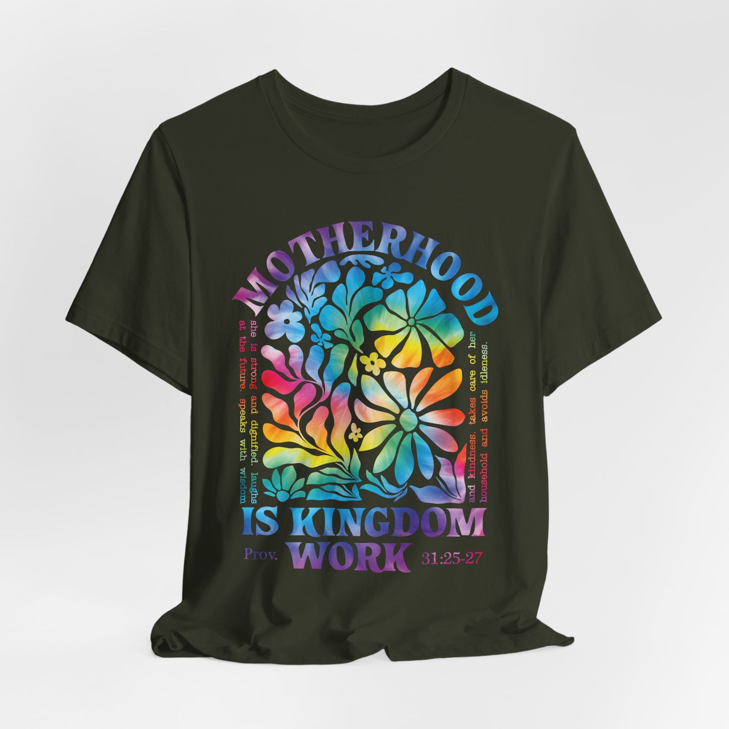 Motherhood Is Kingdom Work Christian Mom Pink Tie Dye Style