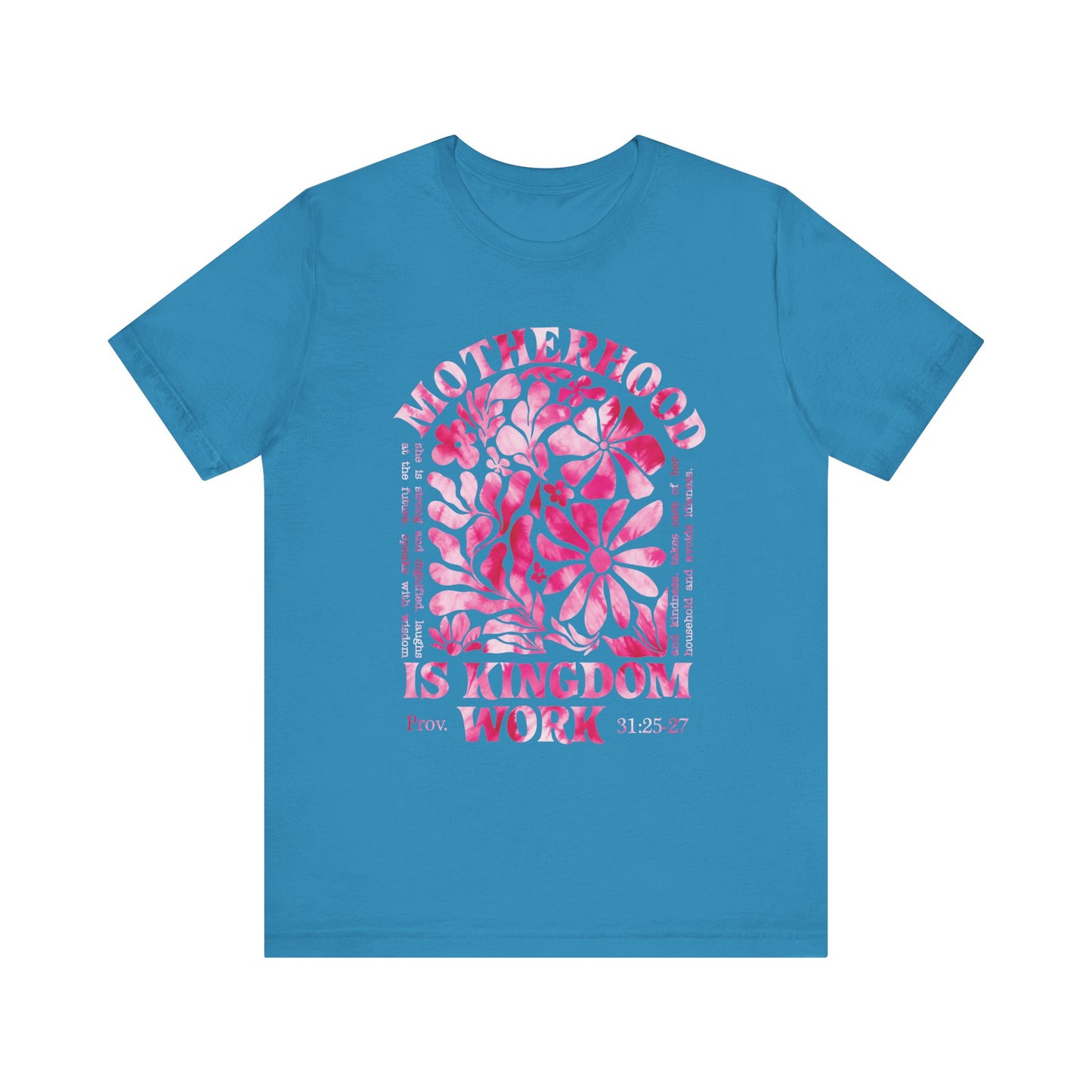 Motherhood Is Kingdom Work Christian Mom Pink Tie Dye Style