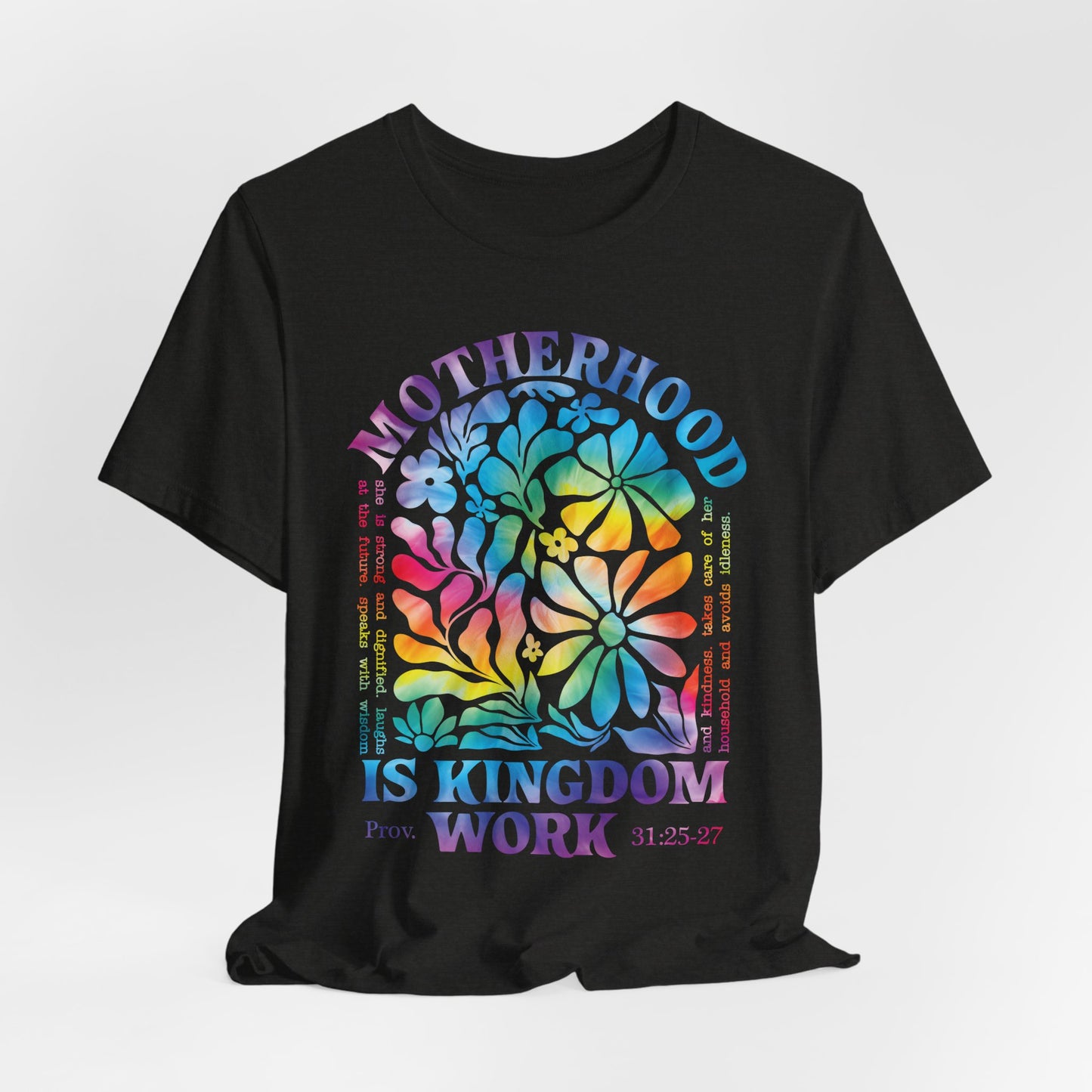 Motherhood Is Kingdom Work Christian Mom Pink Tie Dye Style