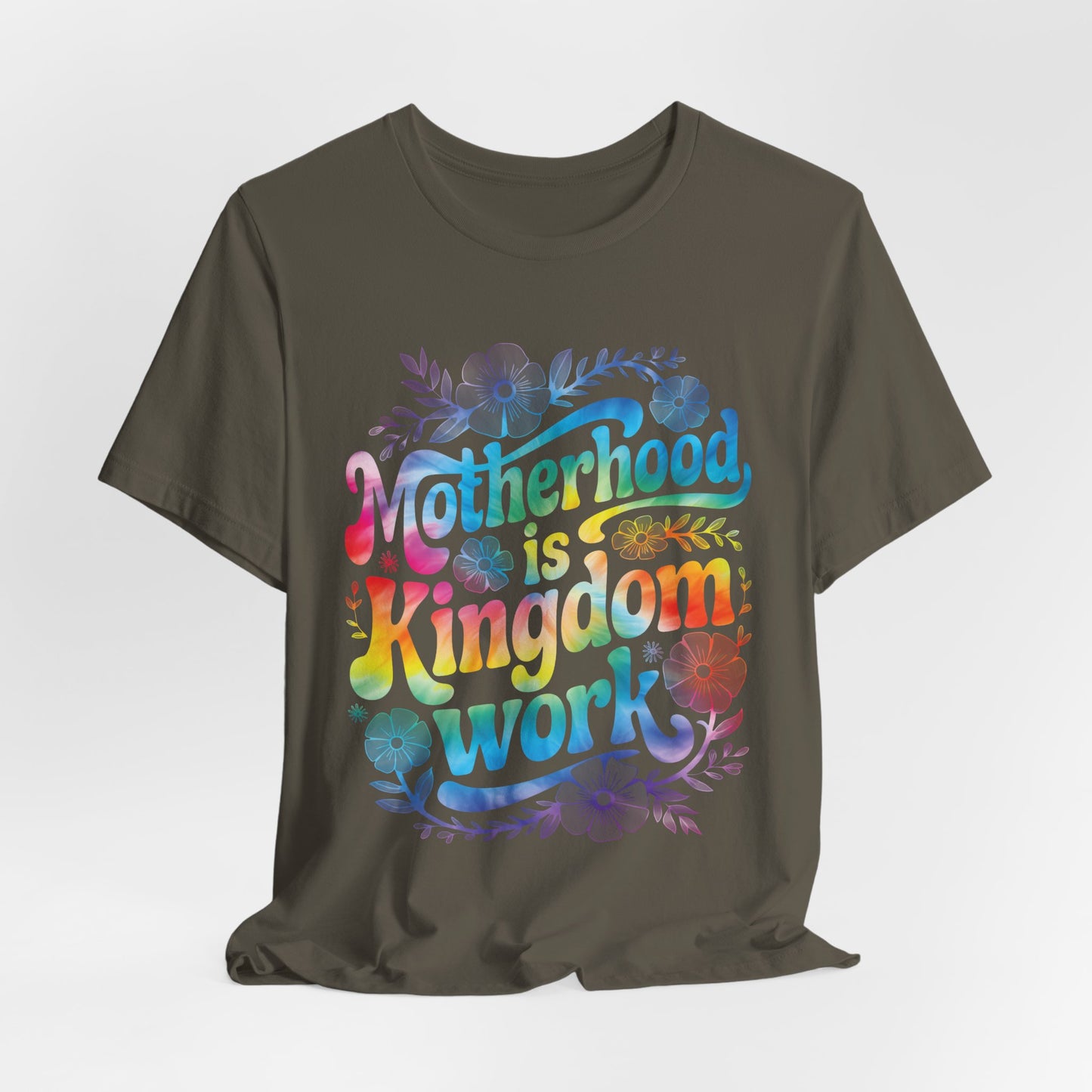 Motherhood Is Kingdom Work Christian Mom Pink Tie Dye Style