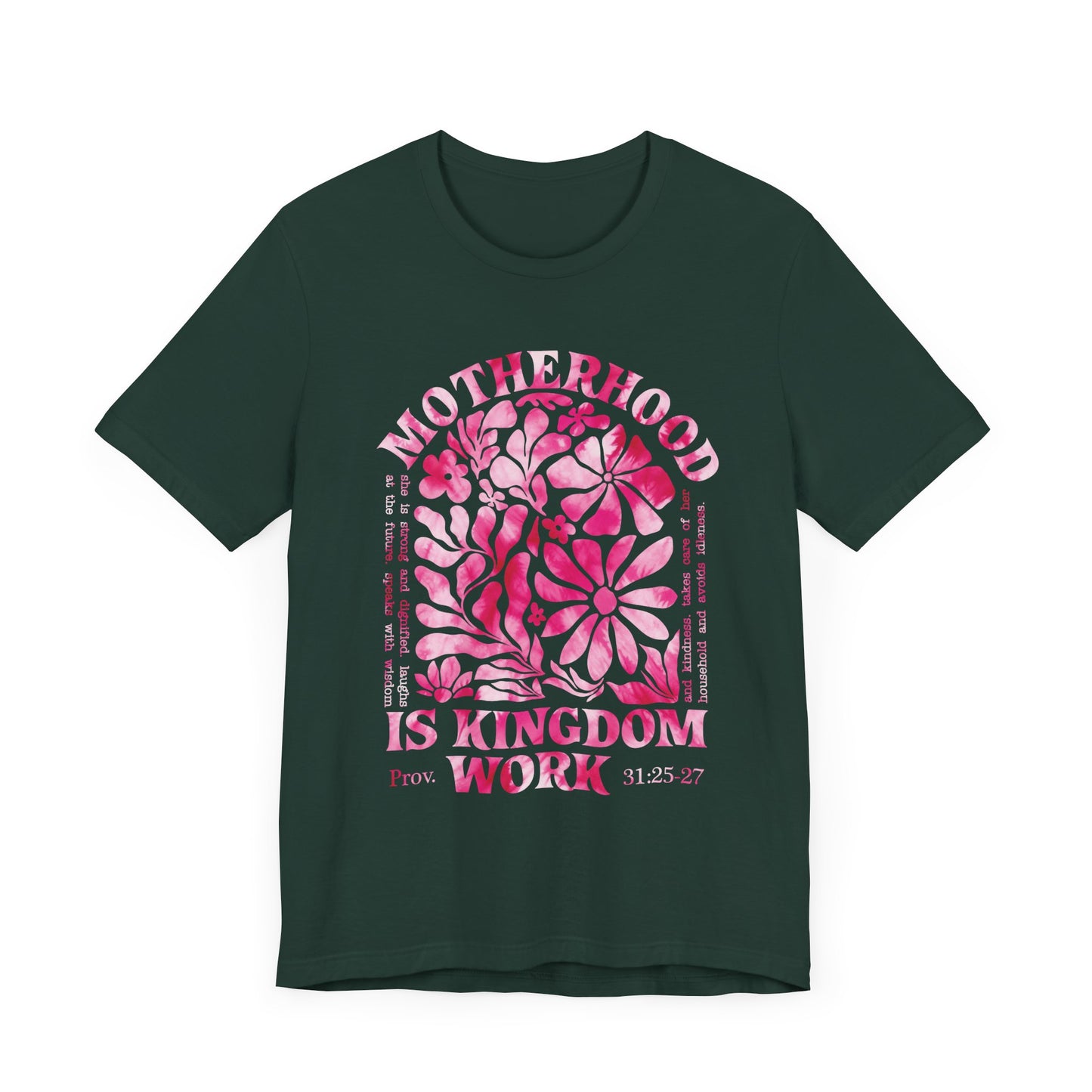 Motherhood Is Kingdom Work Christian Mom Pink Tie Dye Style
