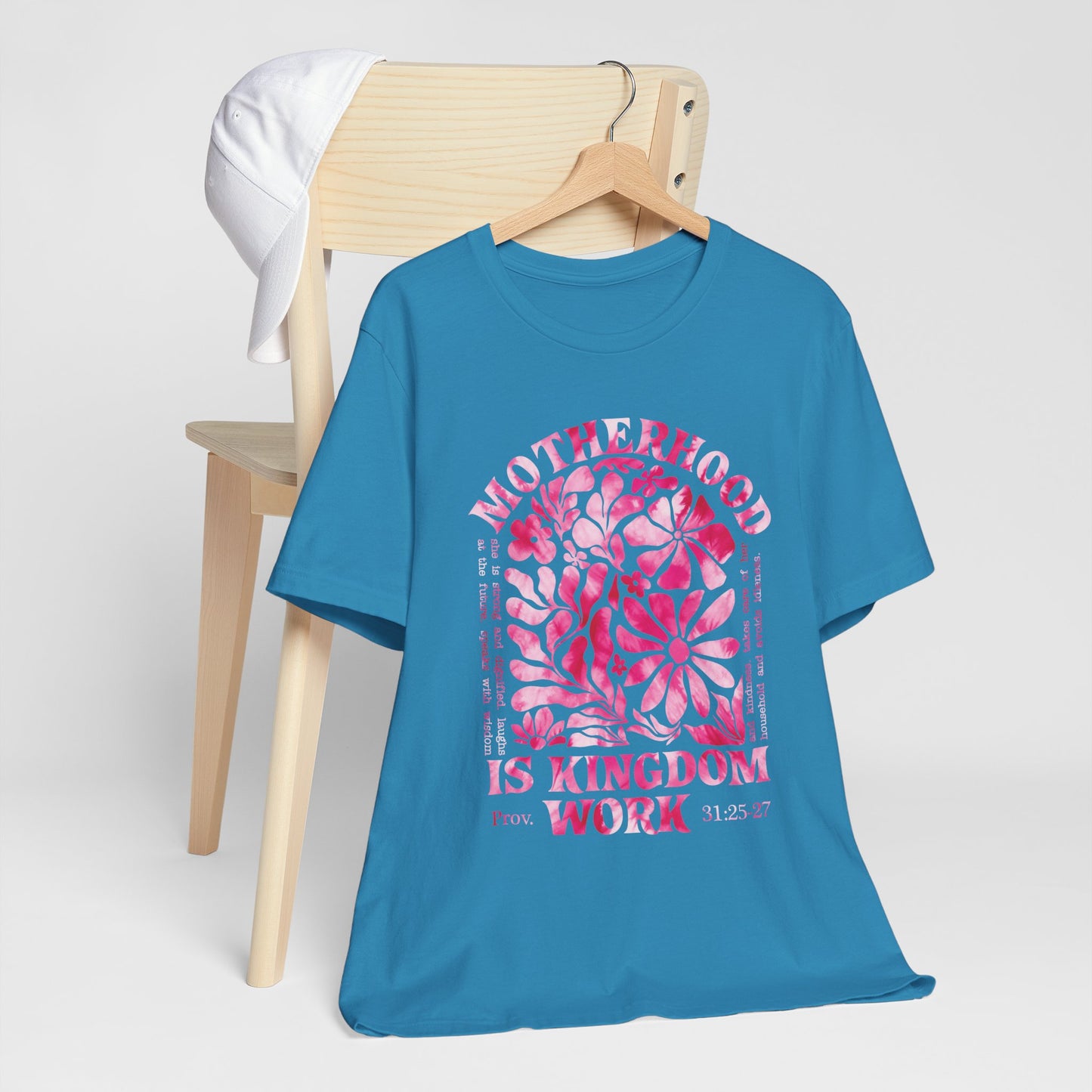 Motherhood Is Kingdom Work Christian Mom Pink Tie Dye Style