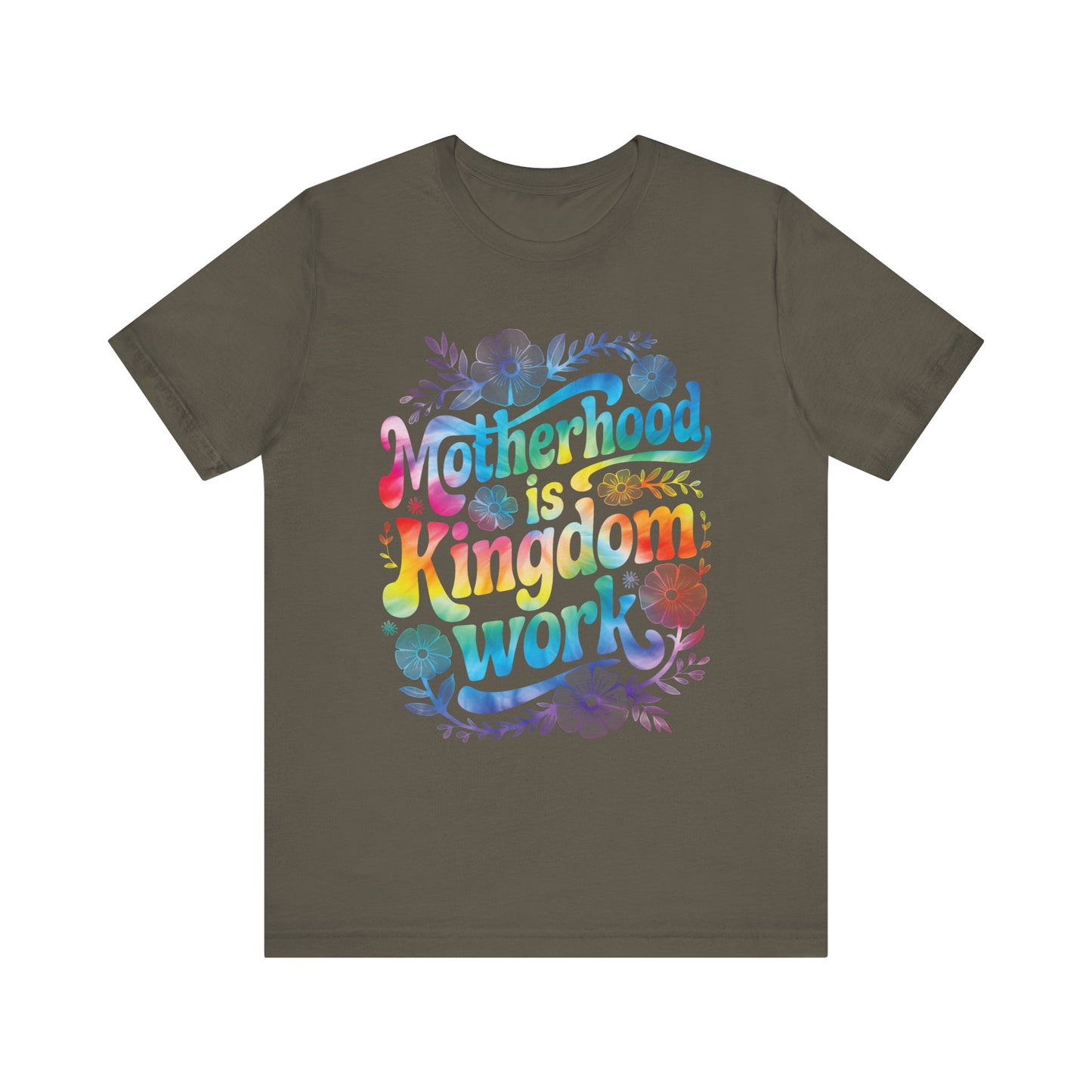 Motherhood Is Kingdom Work Christian Mom Pink Tie Dye Style