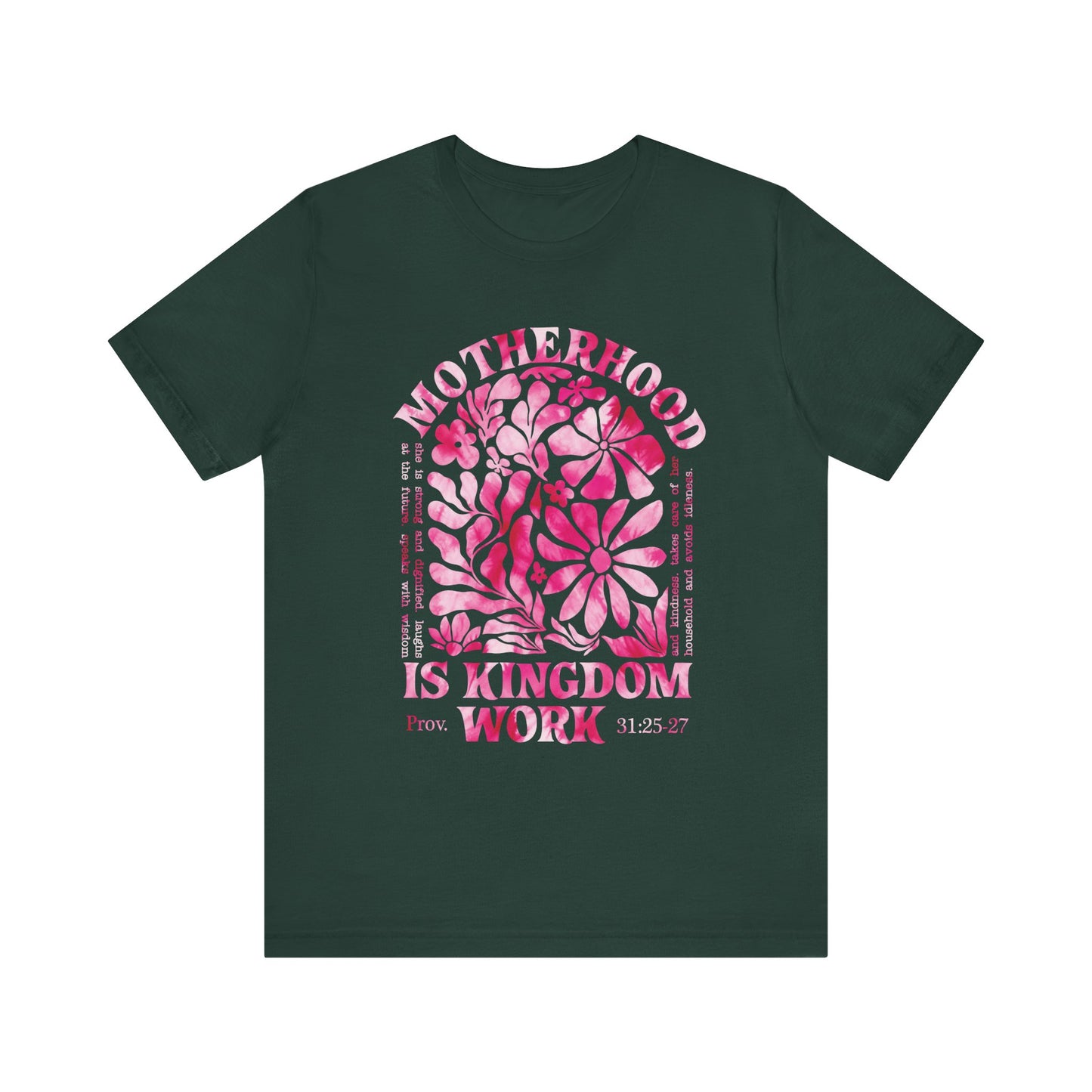 Motherhood Is Kingdom Work Christian Mom Pink Tie Dye Style