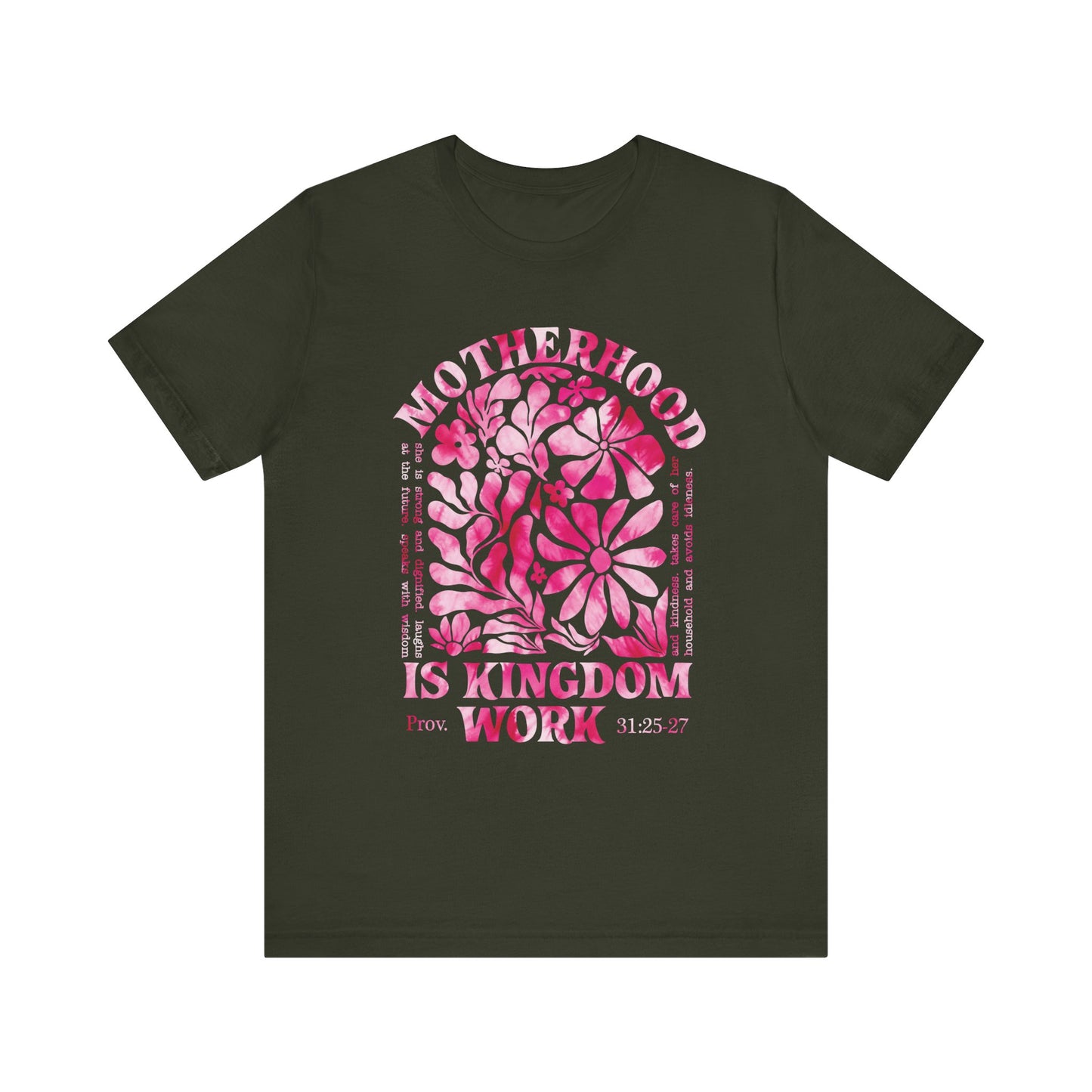 Motherhood Is Kingdom Work Christian Mom Pink Tie Dye Style