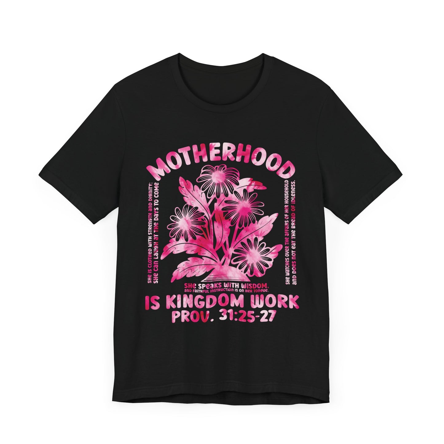 Motherhood Is Kingdom Work Christian Mom Pink Tie Dye Style