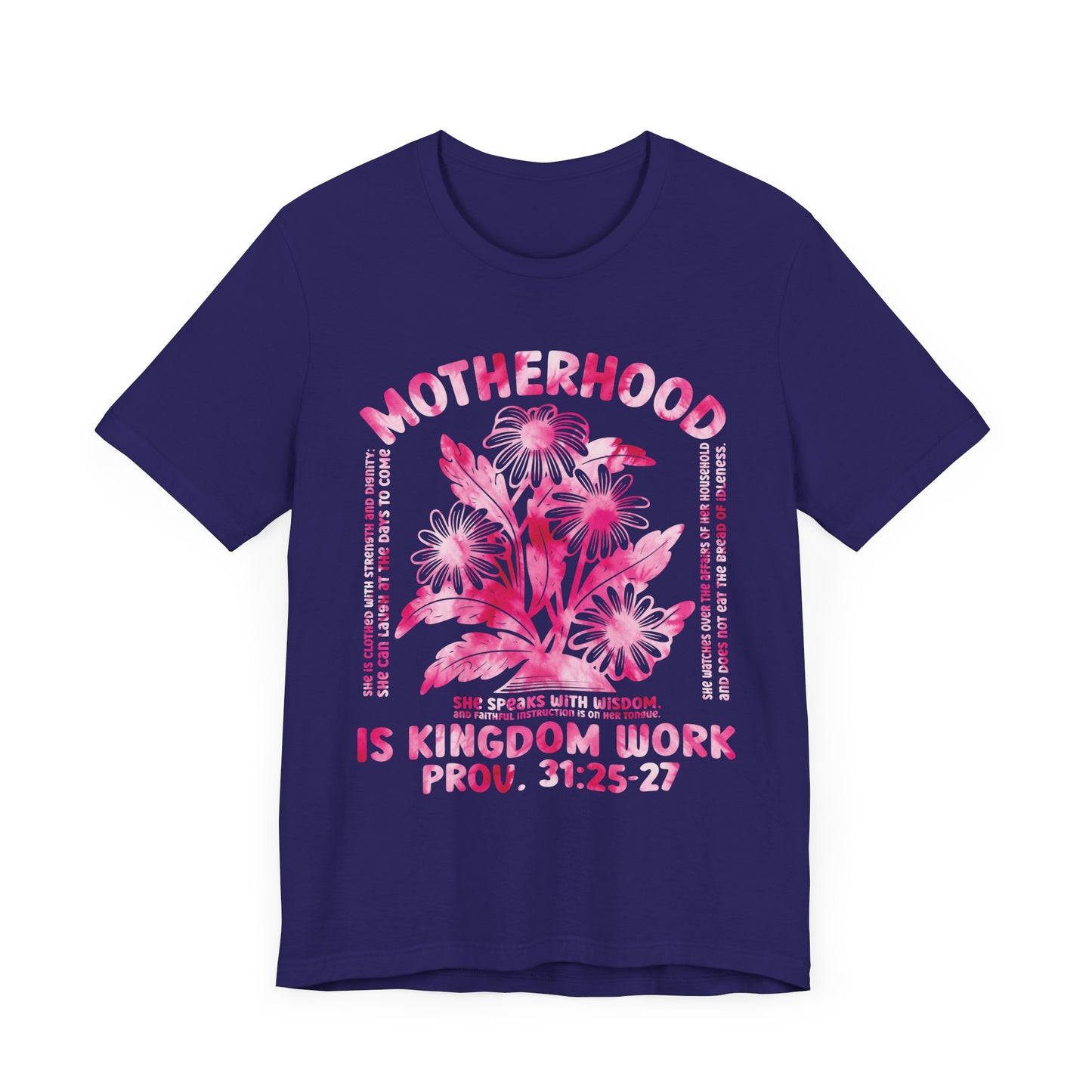 Motherhood Is Kingdom Work Christian Mom Pink Tie Dye Style