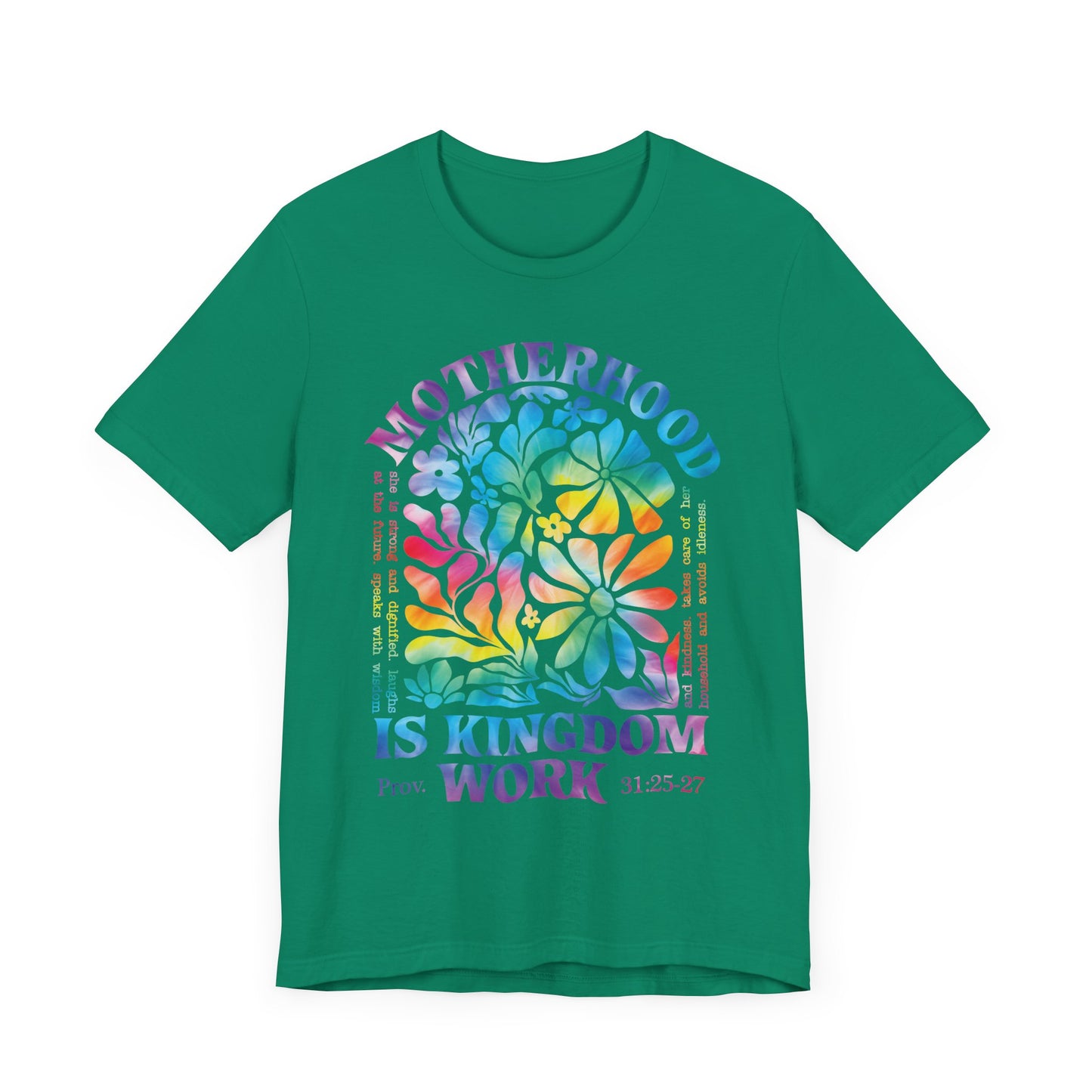 Motherhood Is Kingdom Work Christian Mom Pink Tie Dye Style