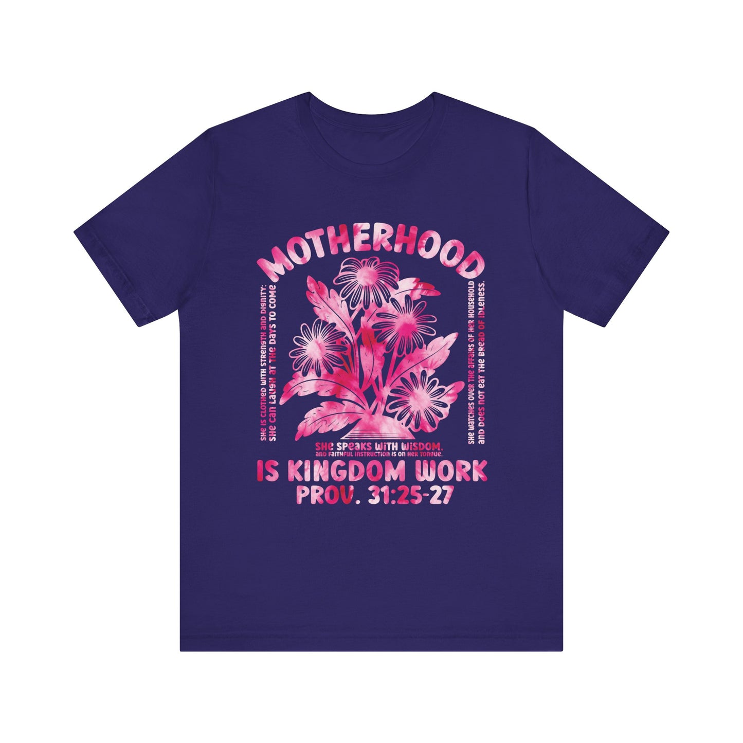 Motherhood Is Kingdom Work Christian Mom Pink Tie Dye Style