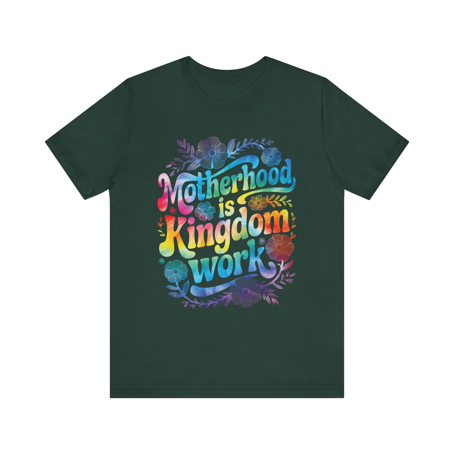 Motherhood Is Kingdom Work Christian Mom Pink Tie Dye Style