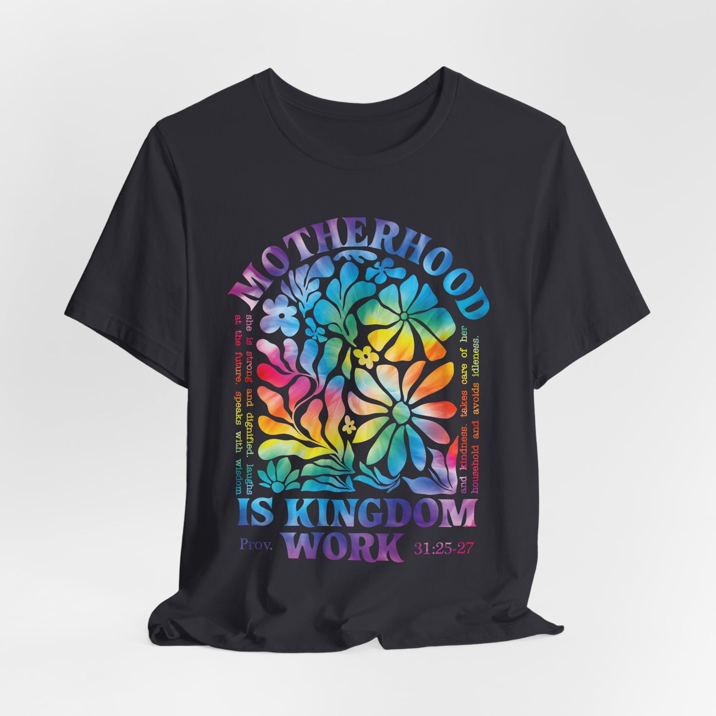 Motherhood Is Kingdom Work Christian Mom Pink Tie Dye Style