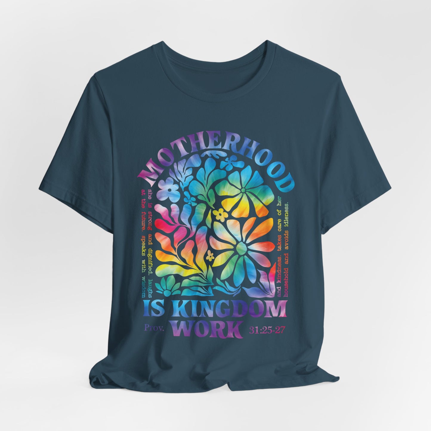 Motherhood Is Kingdom Work Christian Mom Pink Tie Dye Style
