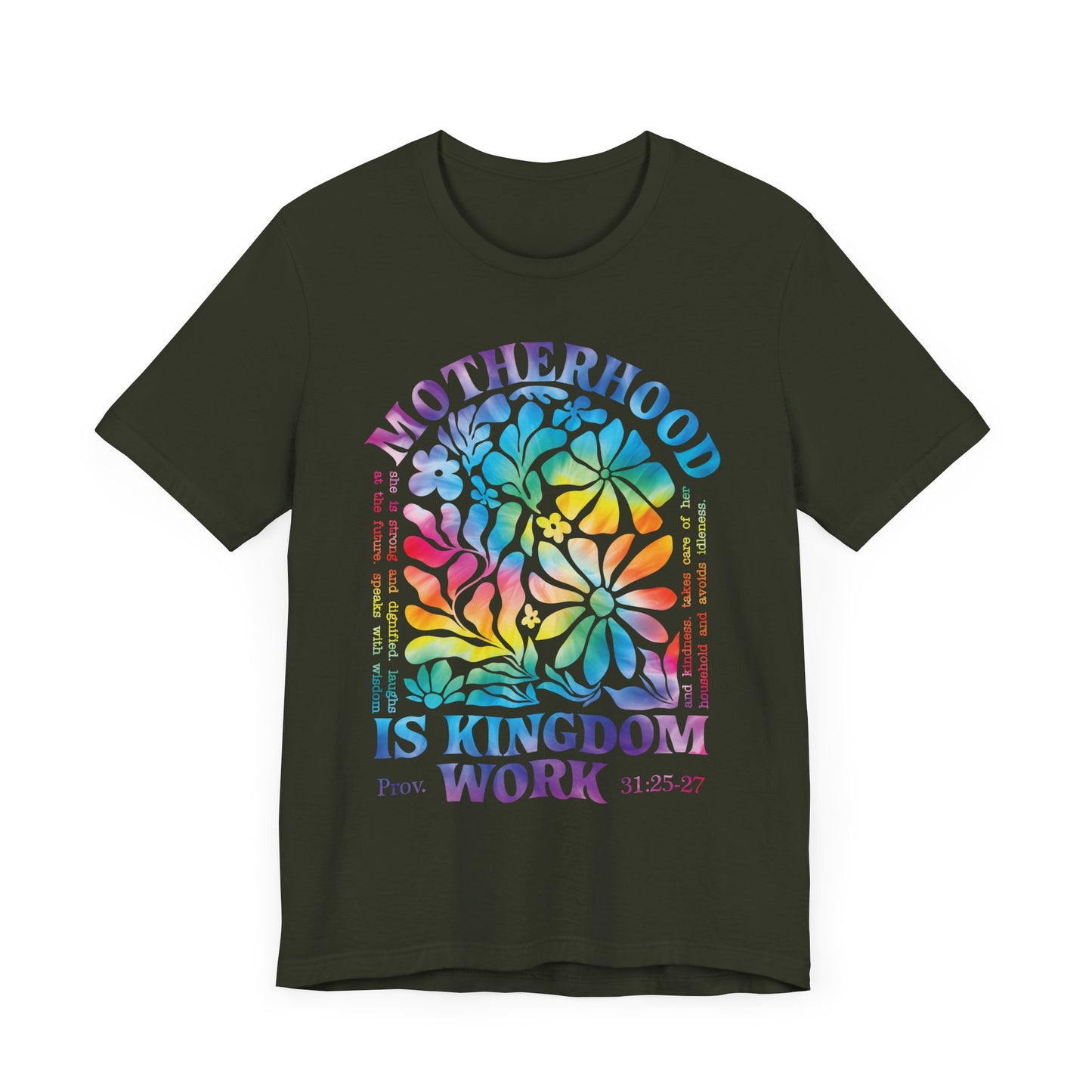 Motherhood Is Kingdom Work Christian Mom Pink Tie Dye Style