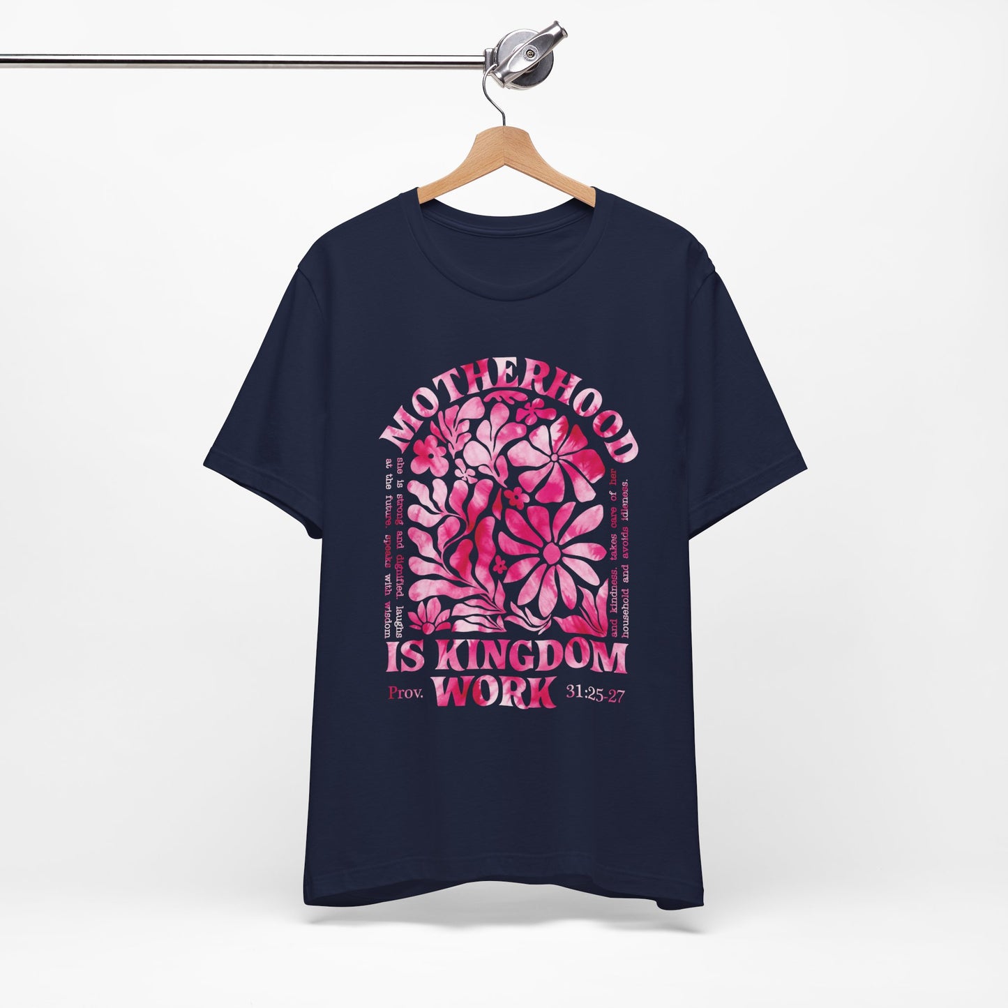 Motherhood Is Kingdom Work Christian Mom Pink Tie Dye Style