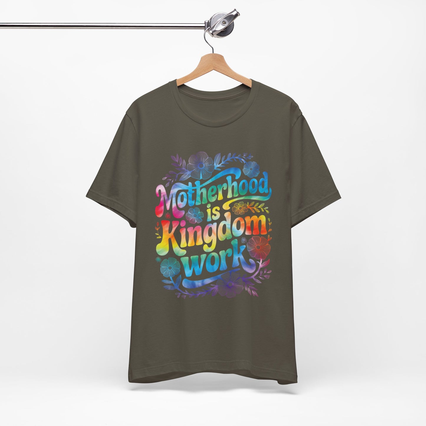 Motherhood Is Kingdom Work Christian Mom Pink Tie Dye Style