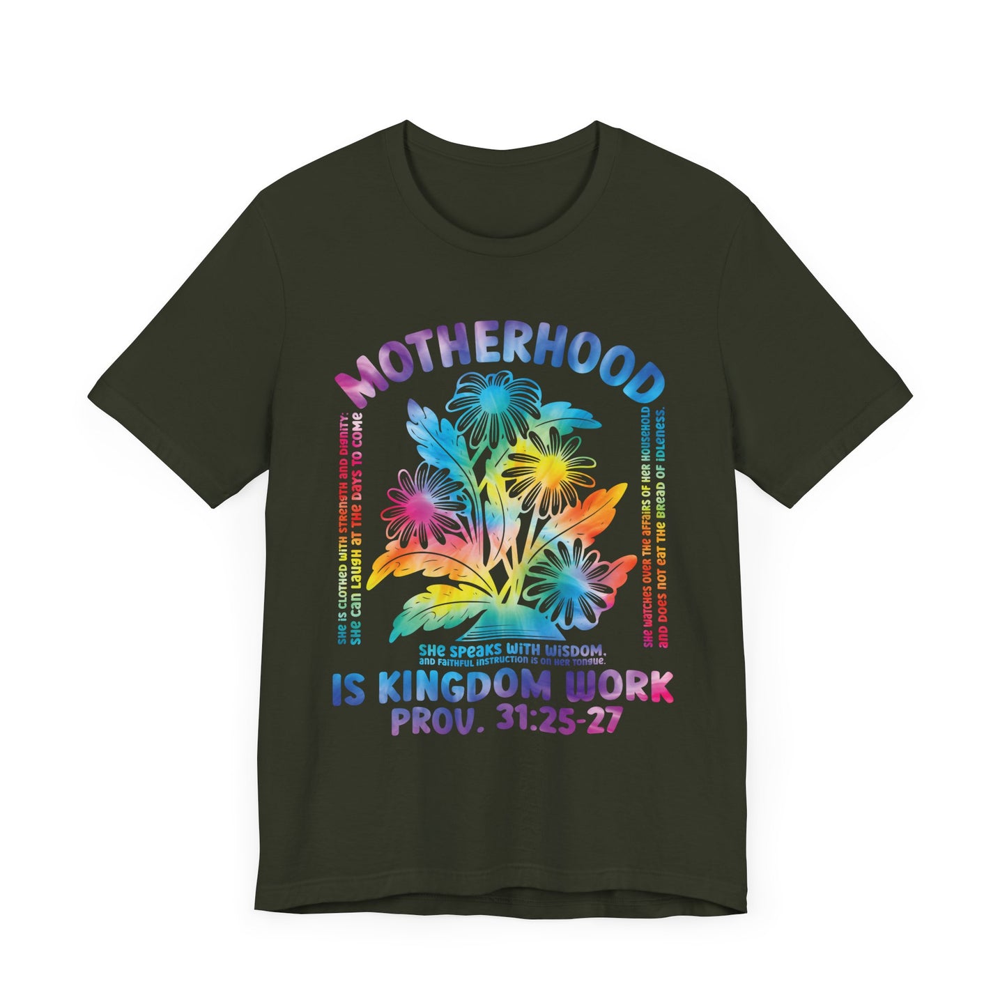 Motherhood Is Kingdom Work Christian Mom Tie Dye Style