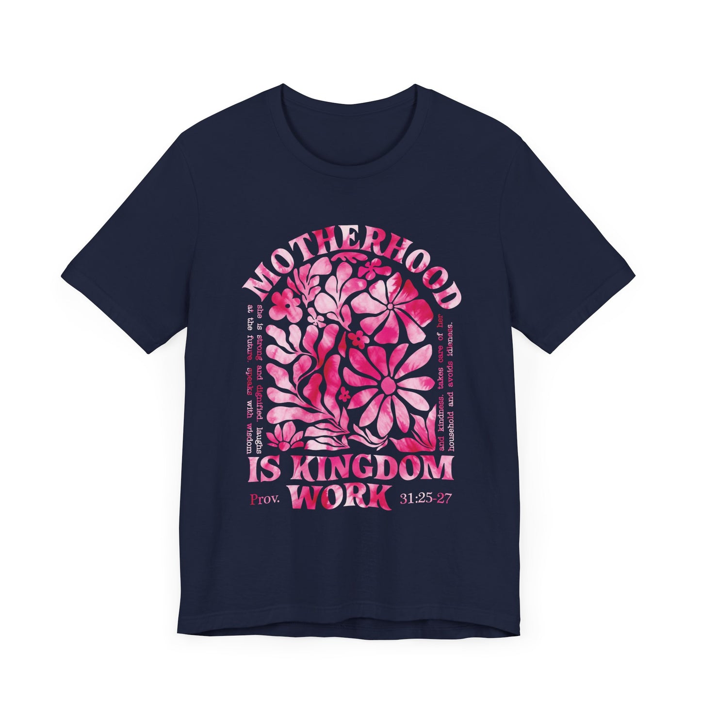 Motherhood Is Kingdom Work Christian Mom Pink Tie Dye Style
