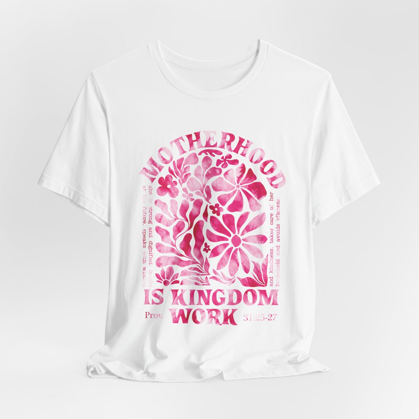 Motherhood Is Kingdom Work Christian Mom Pink Tie Dye Style