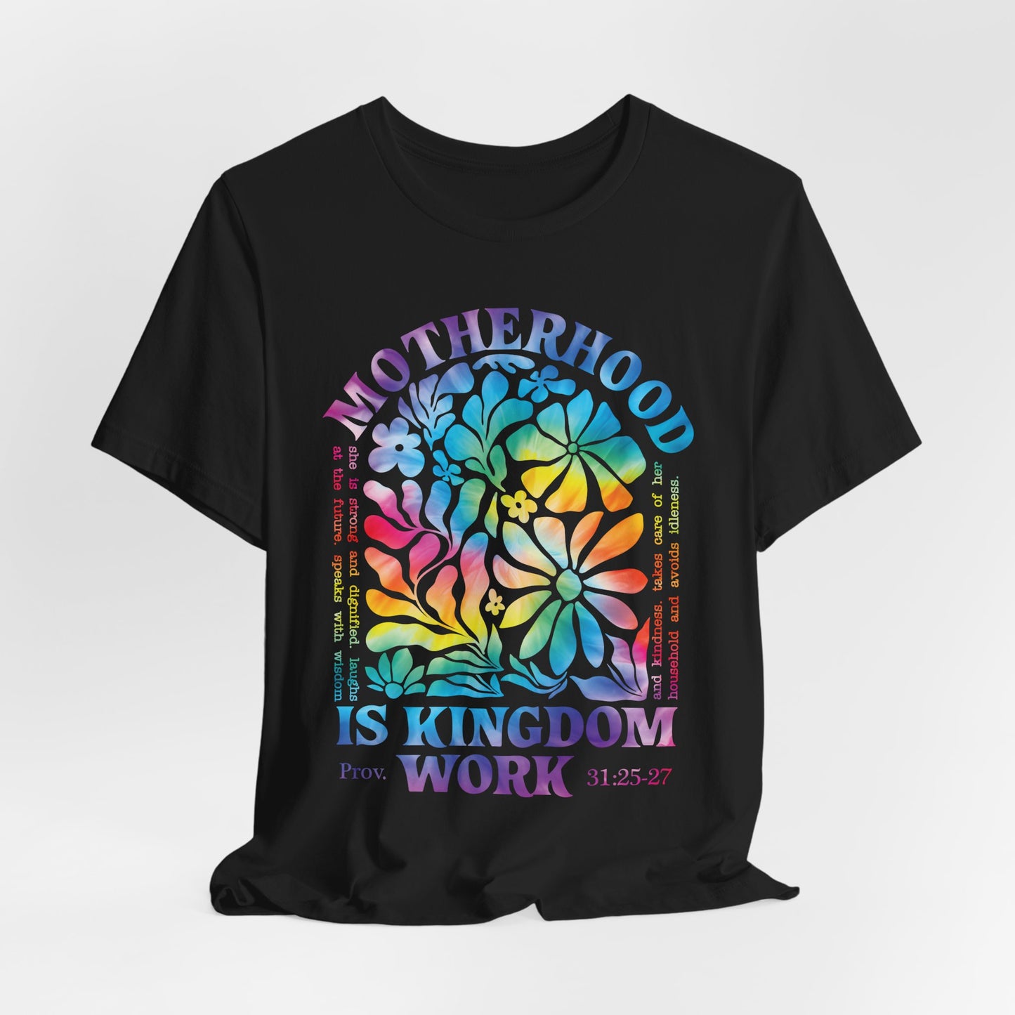 Motherhood Is Kingdom Work Christian Mom Pink Tie Dye Style