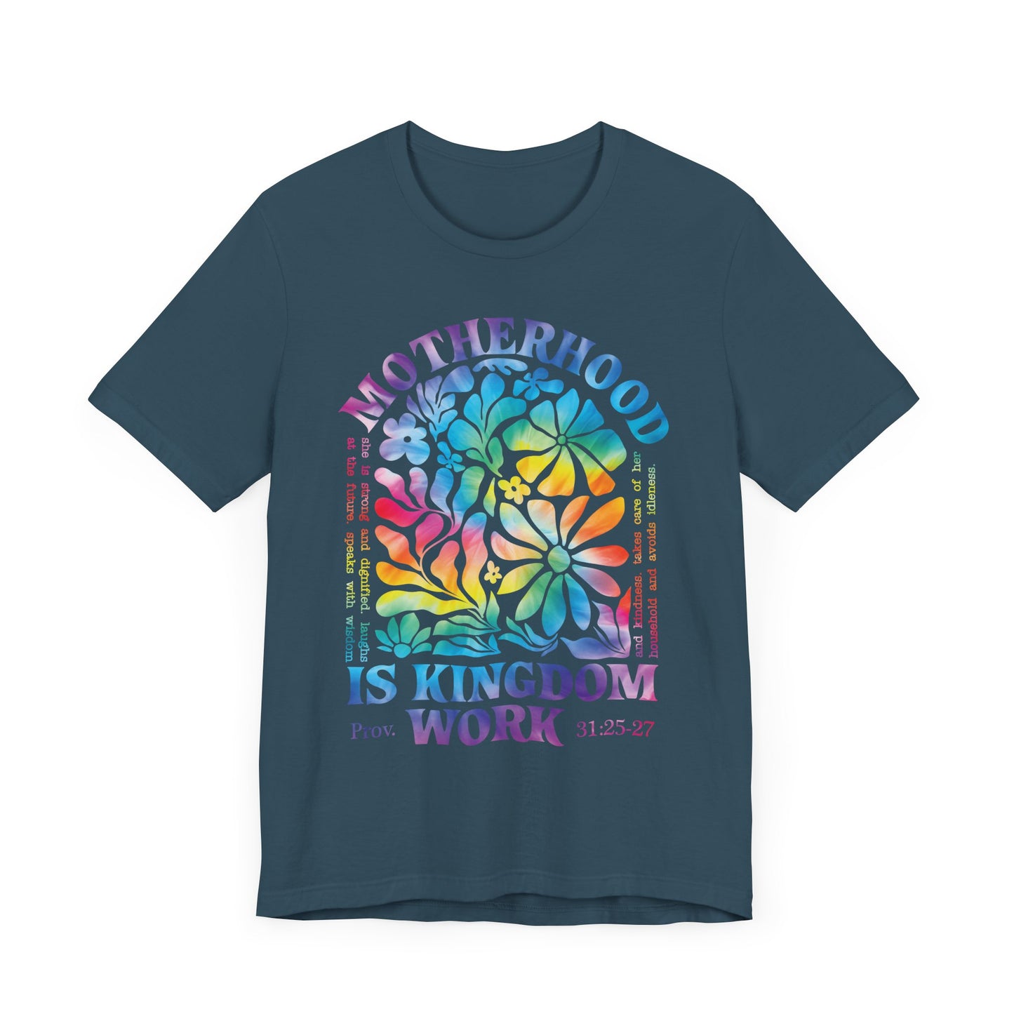 Motherhood Is Kingdom Work Christian Mom Pink Tie Dye Style
