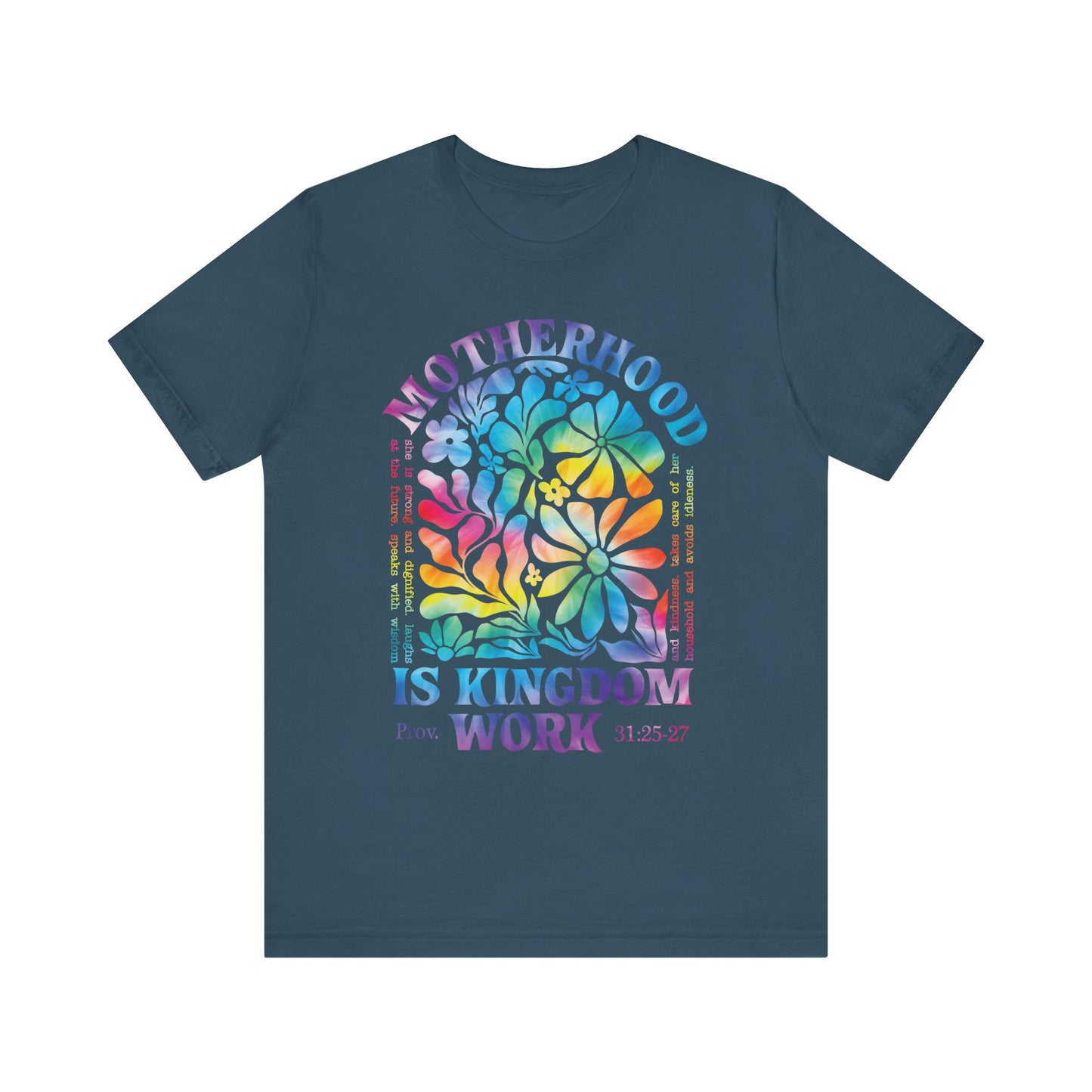 Motherhood Is Kingdom Work Christian Mom Pink Tie Dye Style