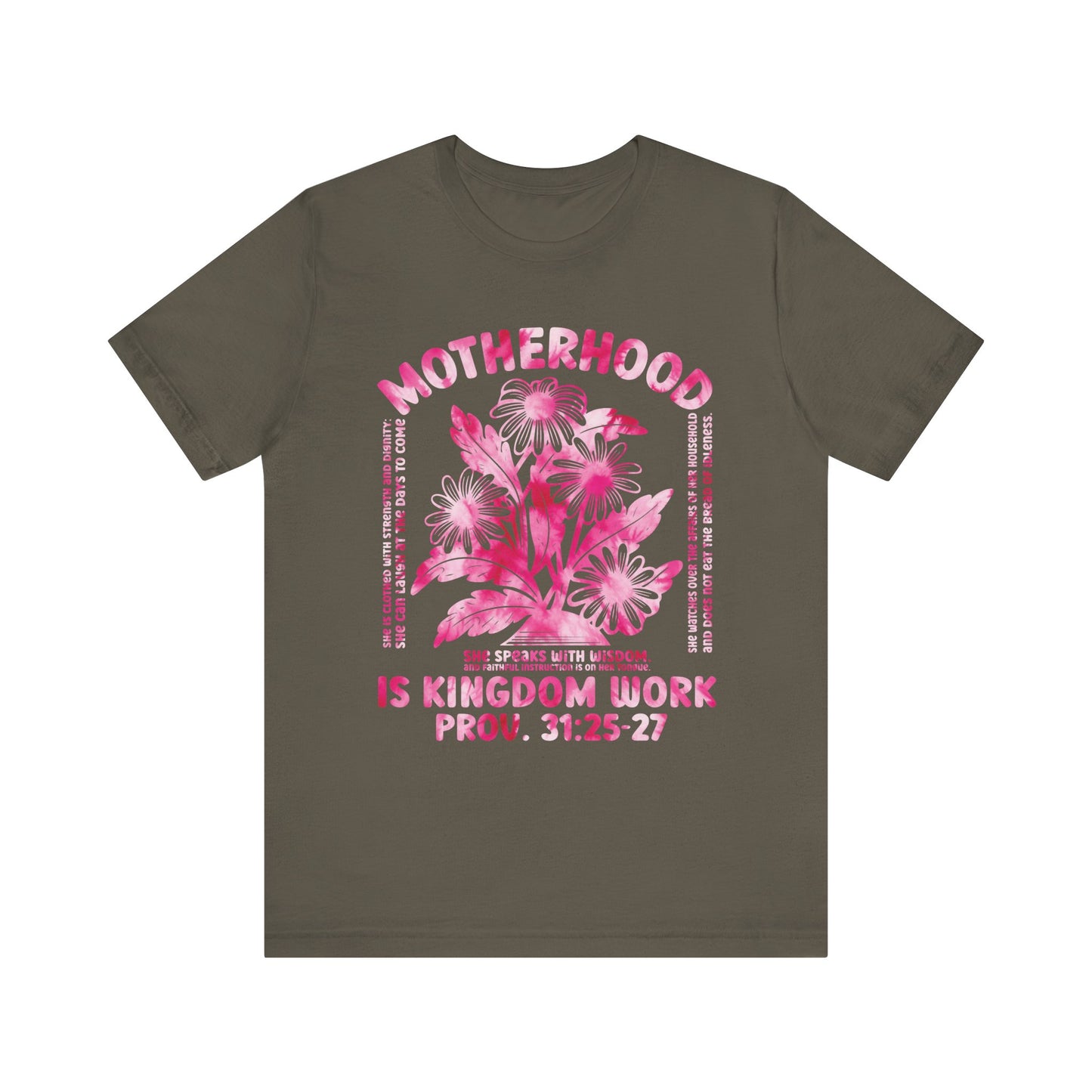 Motherhood Is Kingdom Work Christian Mom Pink Tie Dye Style