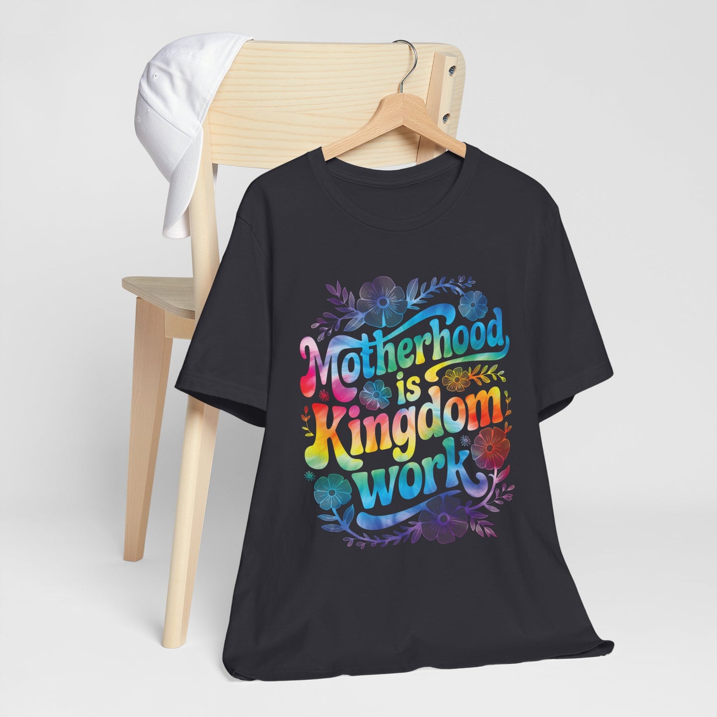 Motherhood Is Kingdom Work Christian Mom Pink Tie Dye Style
