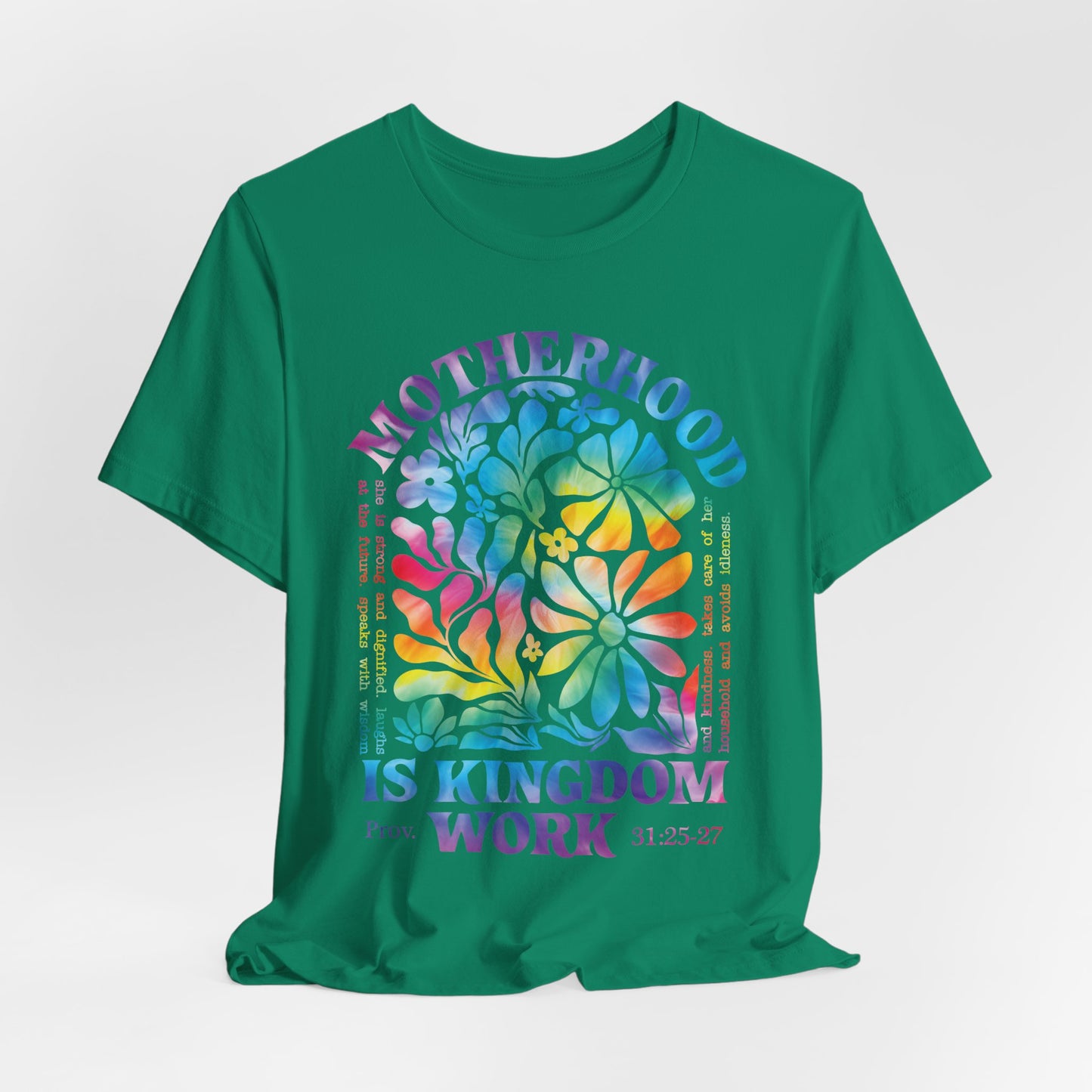 Motherhood Is Kingdom Work Christian Mom Pink Tie Dye Style