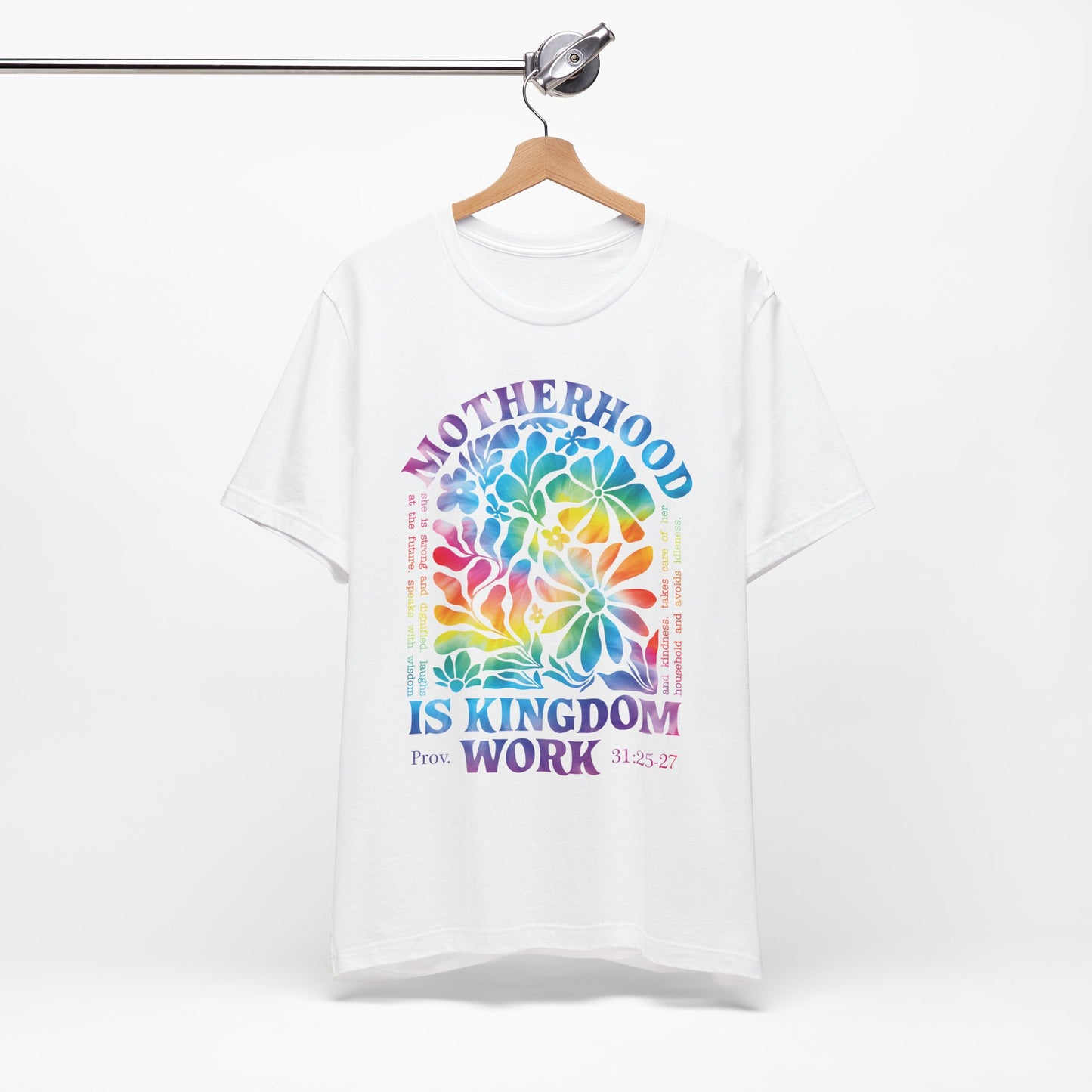 Motherhood Is Kingdom Work Christian Mom Pink Tie Dye Style