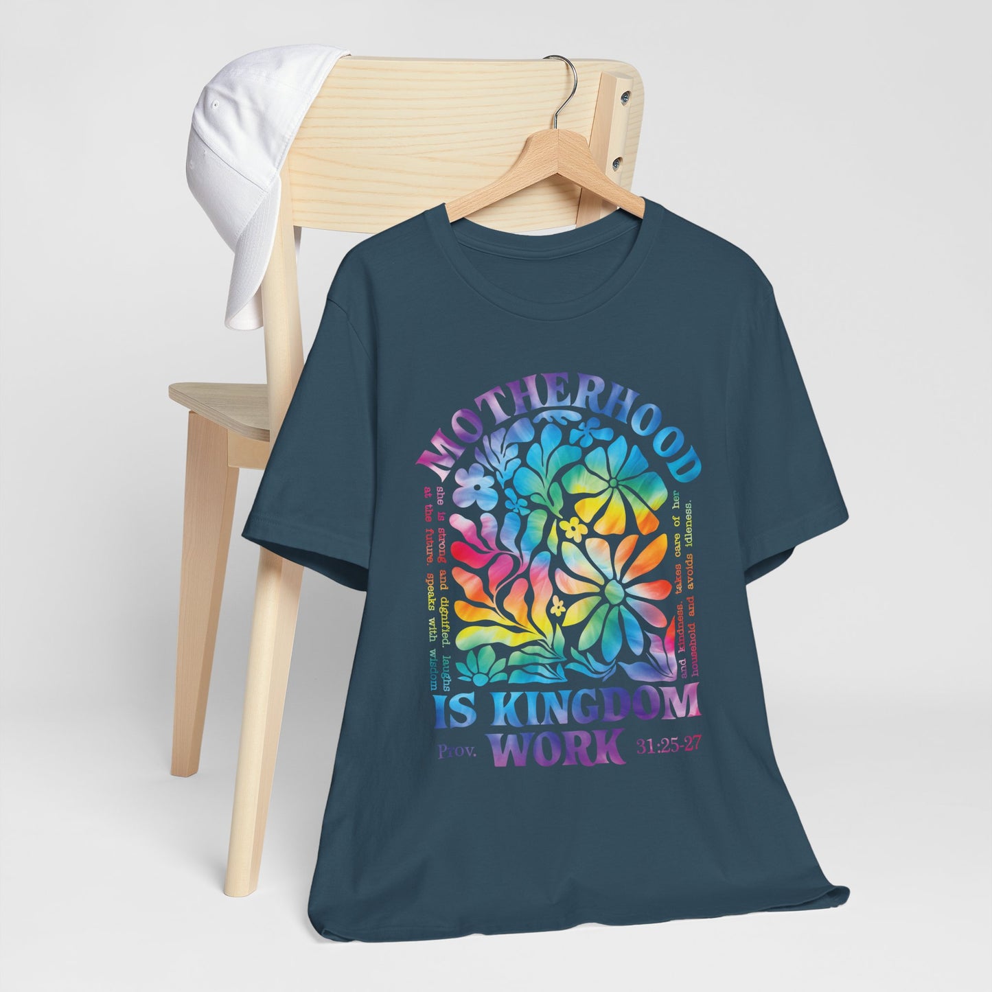 Motherhood Is Kingdom Work Christian Mom Pink Tie Dye Style