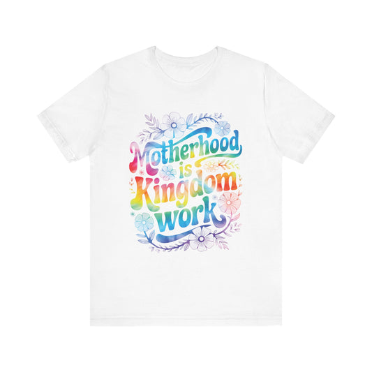 Motherhood Is Kingdom Work Christian Mom Pink Tie Dye Style