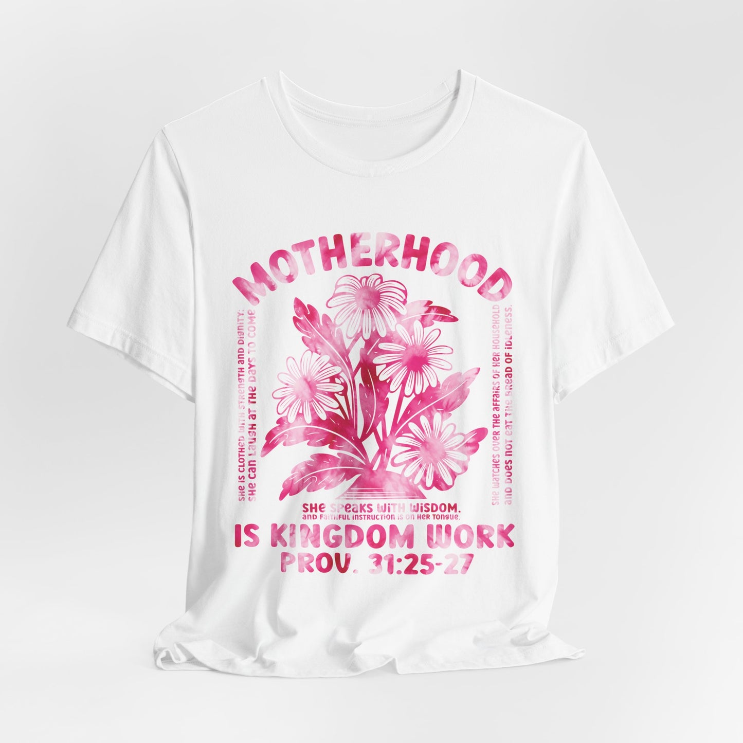 Motherhood Is Kingdom Work Christian Mom Pink Tie Dye Style