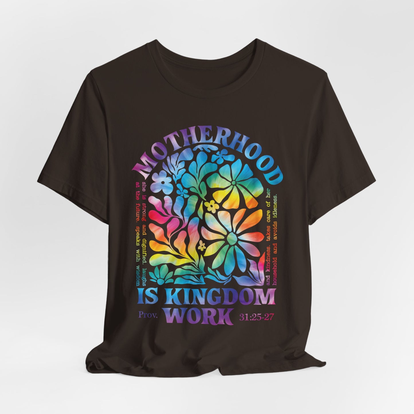 Motherhood Is Kingdom Work Christian Mom Pink Tie Dye Style