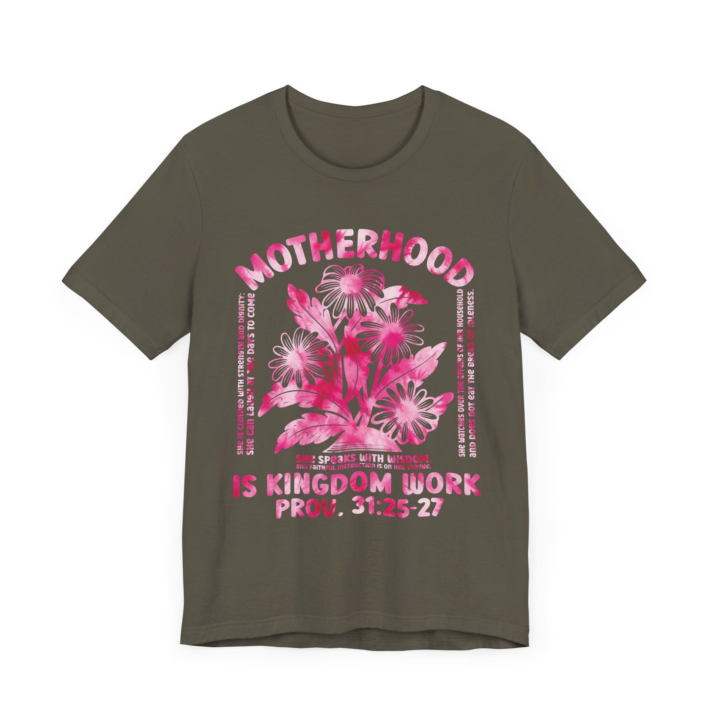 Motherhood Is Kingdom Work Christian Mom Pink Tie Dye Style