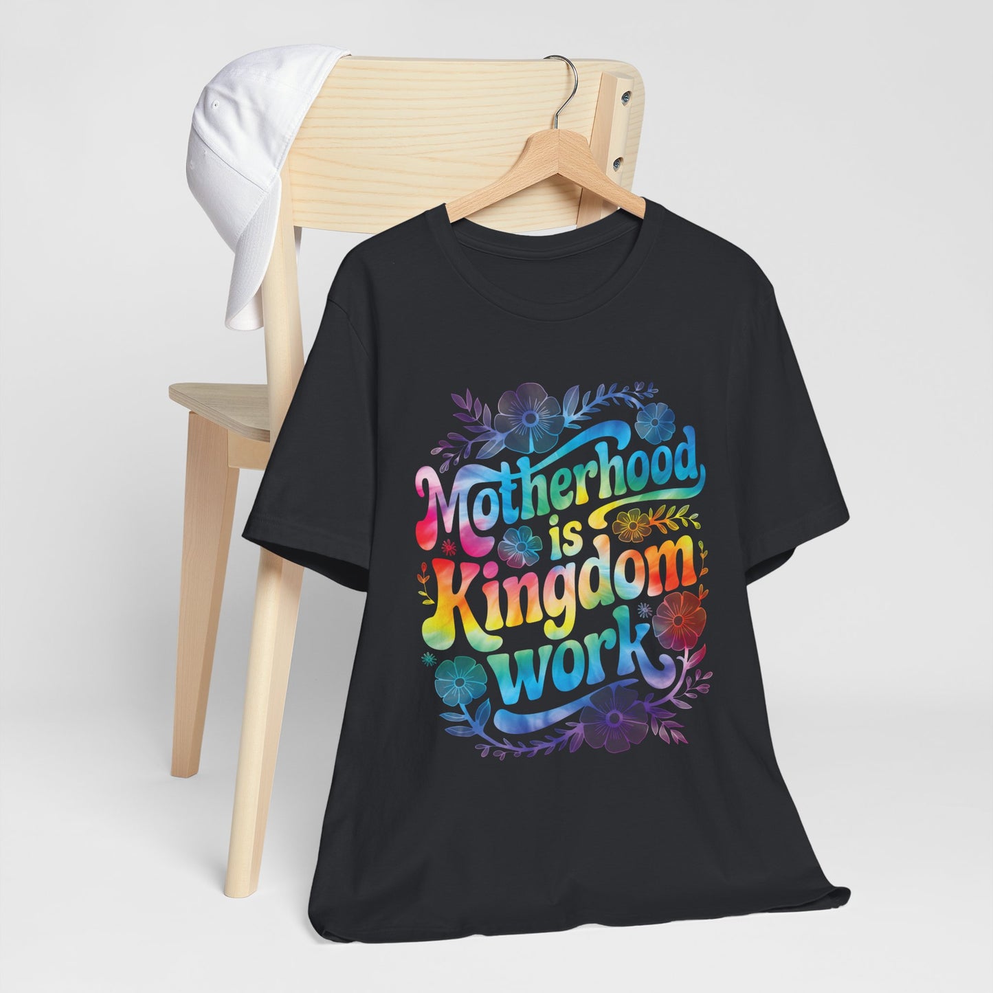 Motherhood Is Kingdom Work Christian Mom Pink Tie Dye Style